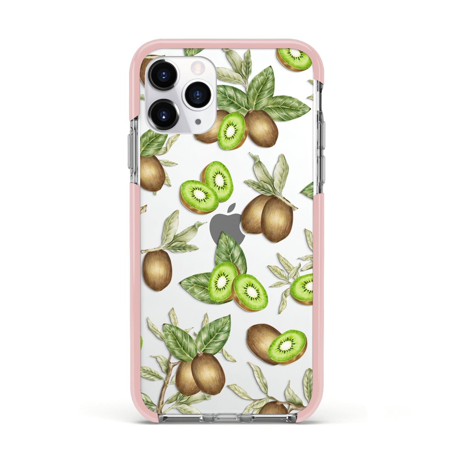 Kiwi Fruit Apple iPhone 11 Pro in Silver with Pink Impact Case