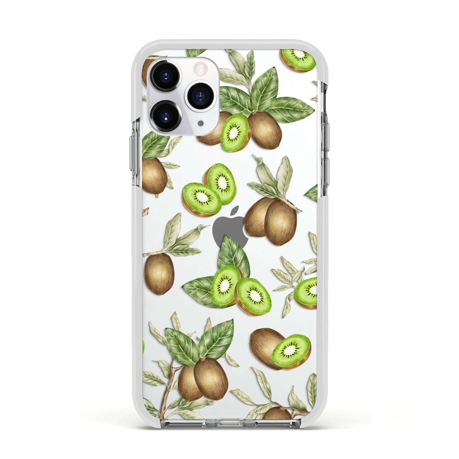 Kiwi Fruit Apple iPhone 11 Pro in Silver with White Impact Case