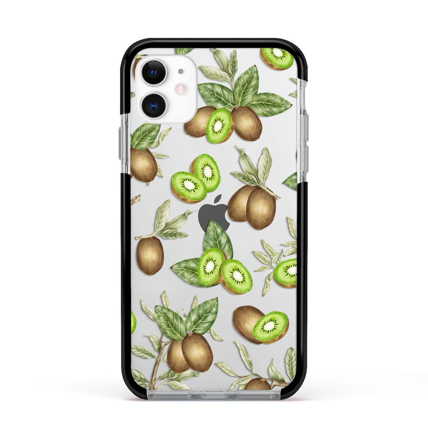 Kiwi Fruit Apple iPhone 11 in White with Black Impact Case