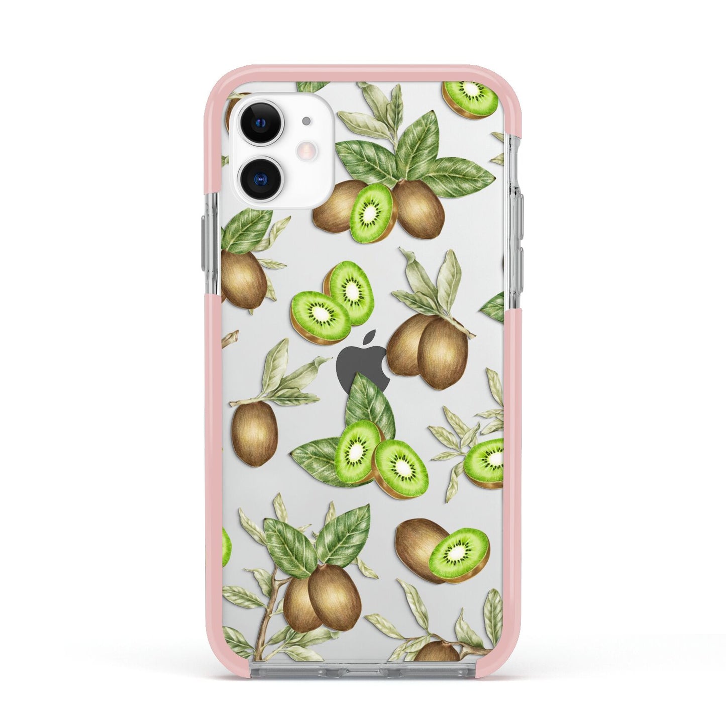 Kiwi Fruit Apple iPhone 11 in White with Pink Impact Case