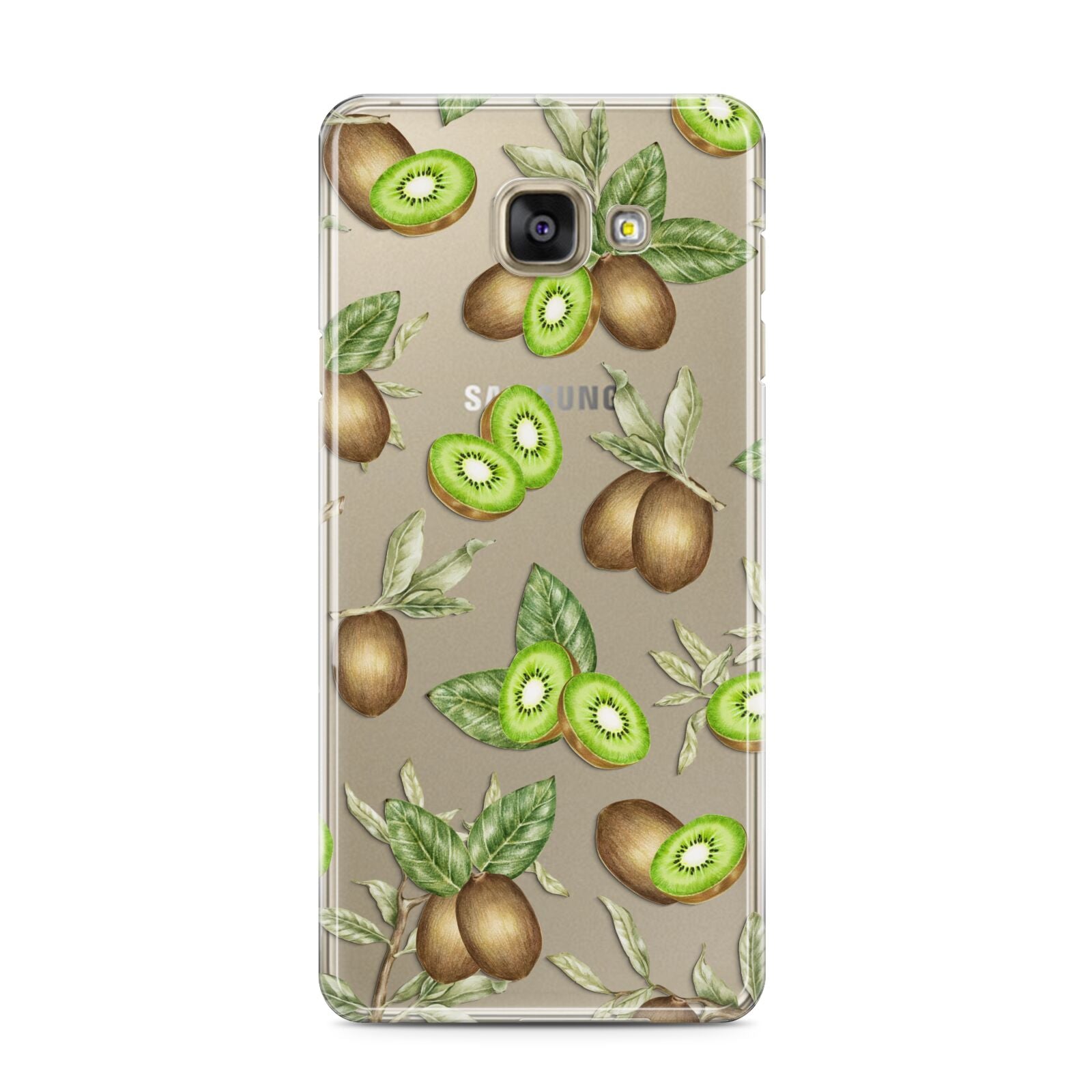 Kiwi Fruit Samsung Galaxy A3 2016 Case on gold phone