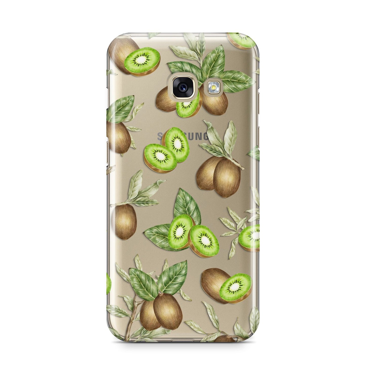 Kiwi Fruit Samsung Galaxy A3 2017 Case on gold phone