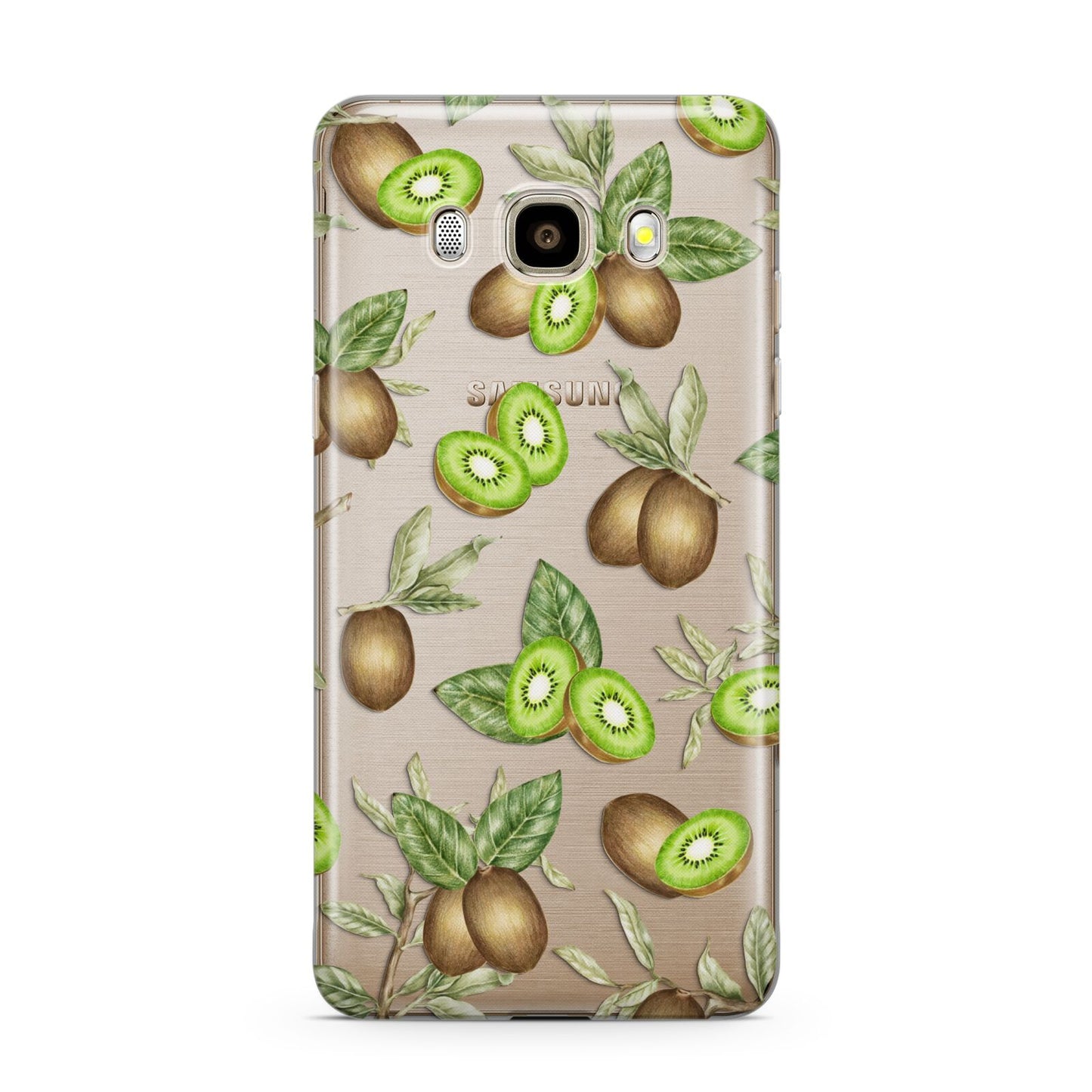 Kiwi Fruit Samsung Galaxy J7 2016 Case on gold phone