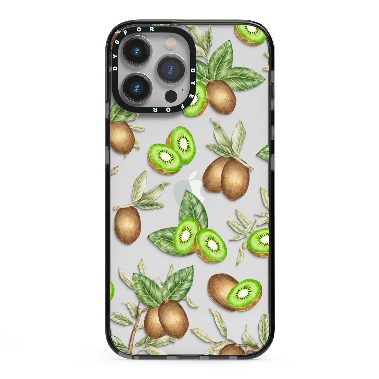 Kiwi Fruit iPhone 13 Pro Max Black Impact Case on Silver phone