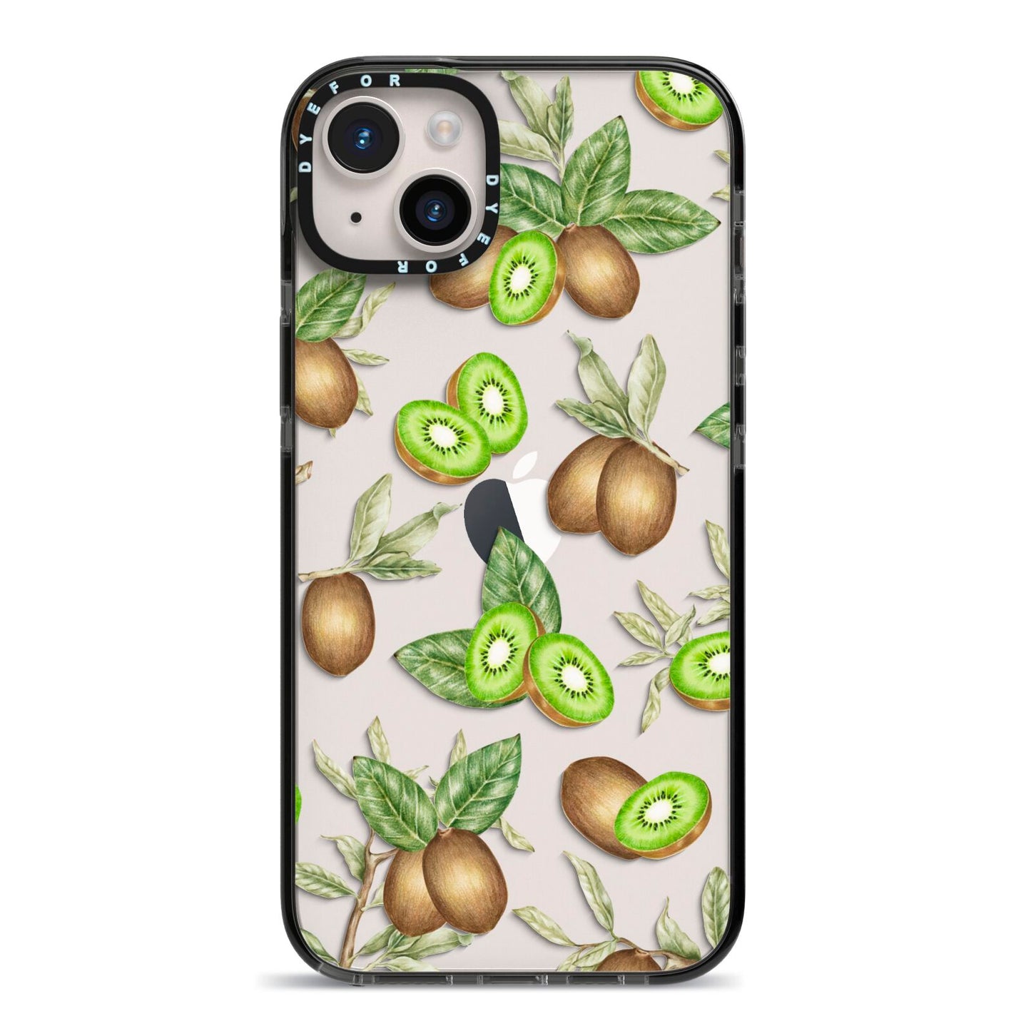 Kiwi Fruit iPhone 14 Plus Black Impact Case on Silver phone