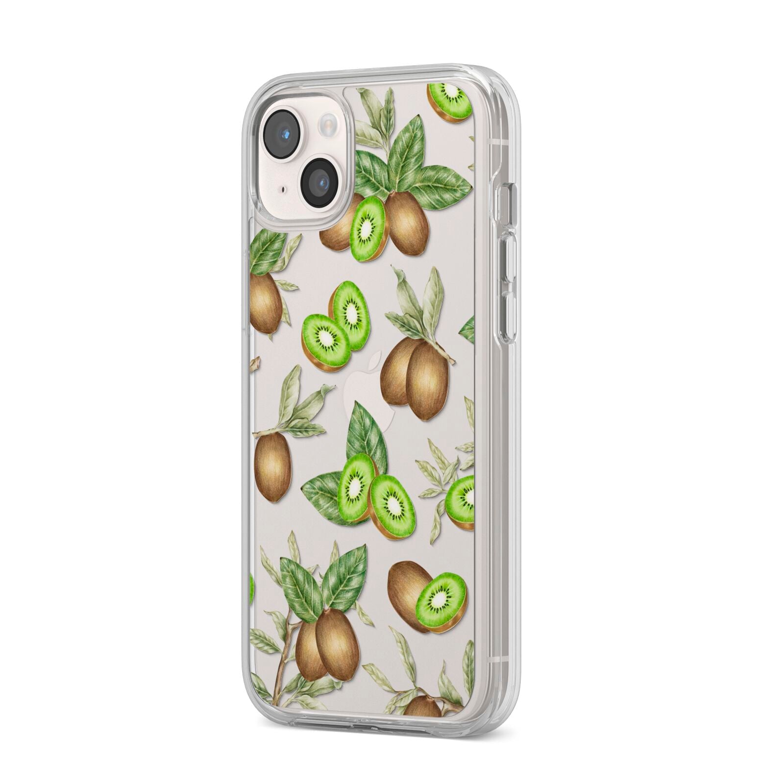 Kiwi Fruit iPhone 14 Plus Clear Tough Case Starlight Angled Image