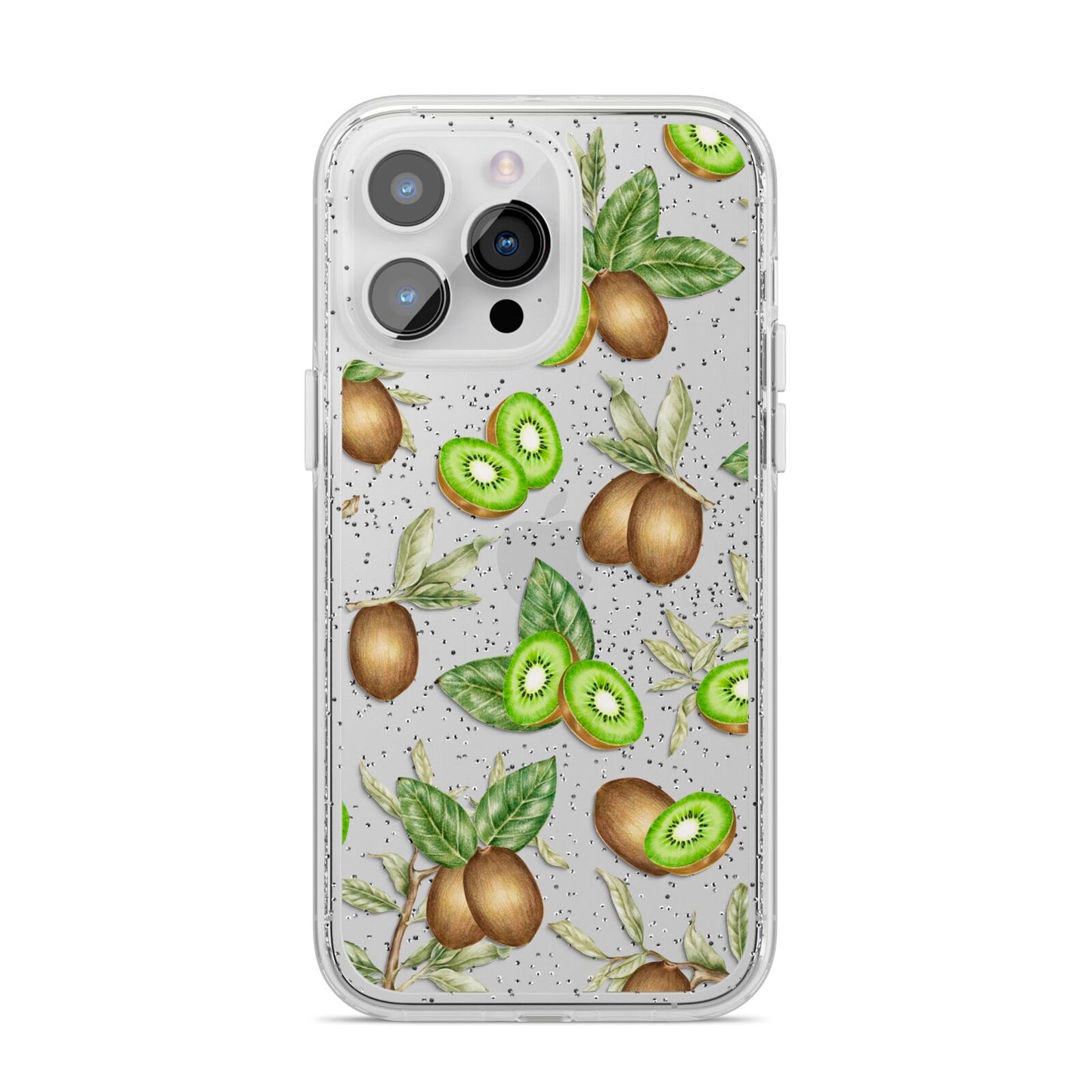 Kiwi Fruit iPhone 14 Pro Max Glitter Tough Case Silver