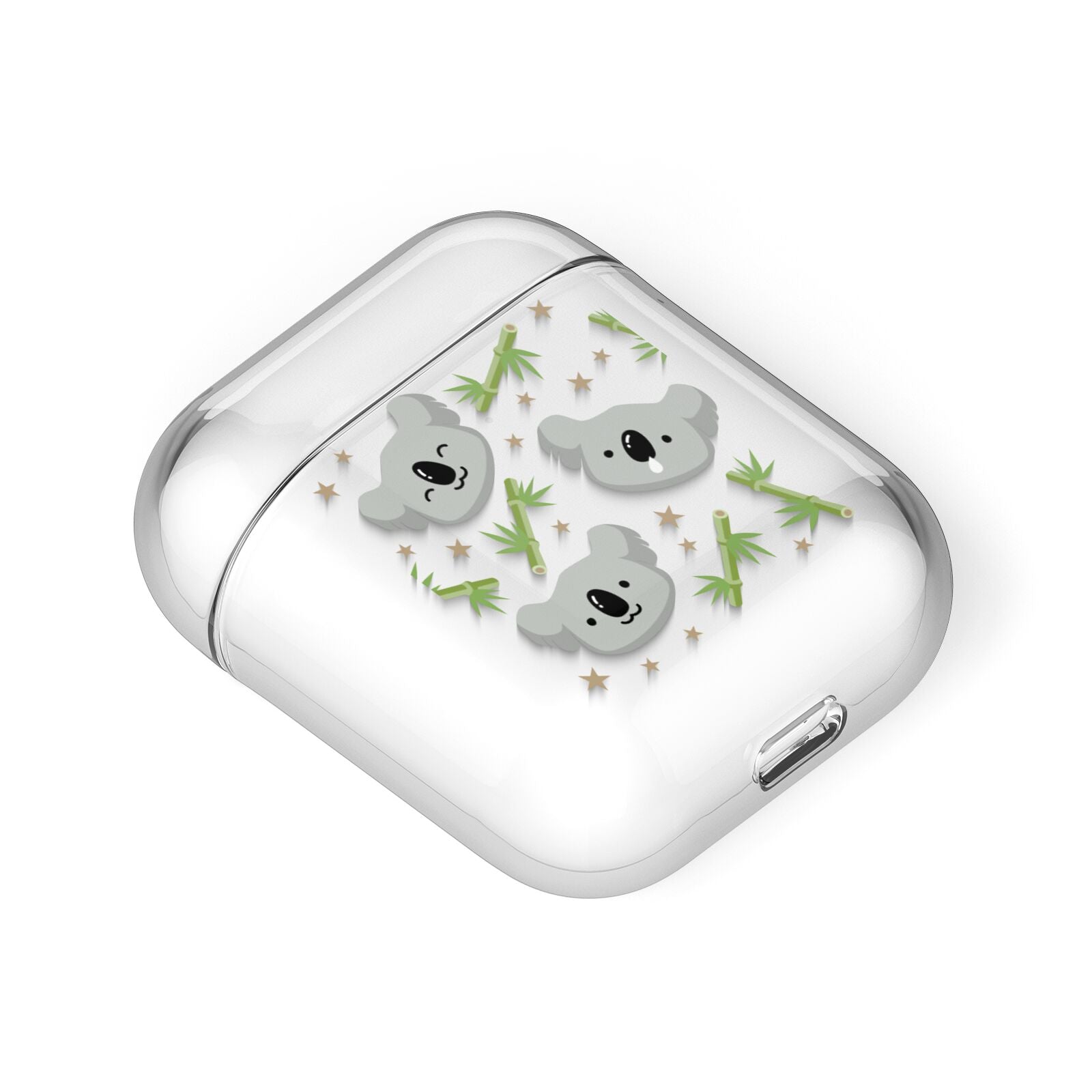 Koala Faces with Transparent Background AirPods Case Laid Flat