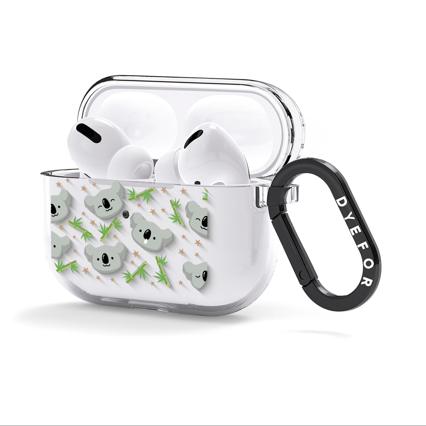 Koala Faces with Transparent Background AirPods Clear Case 3rd Gen Side Image