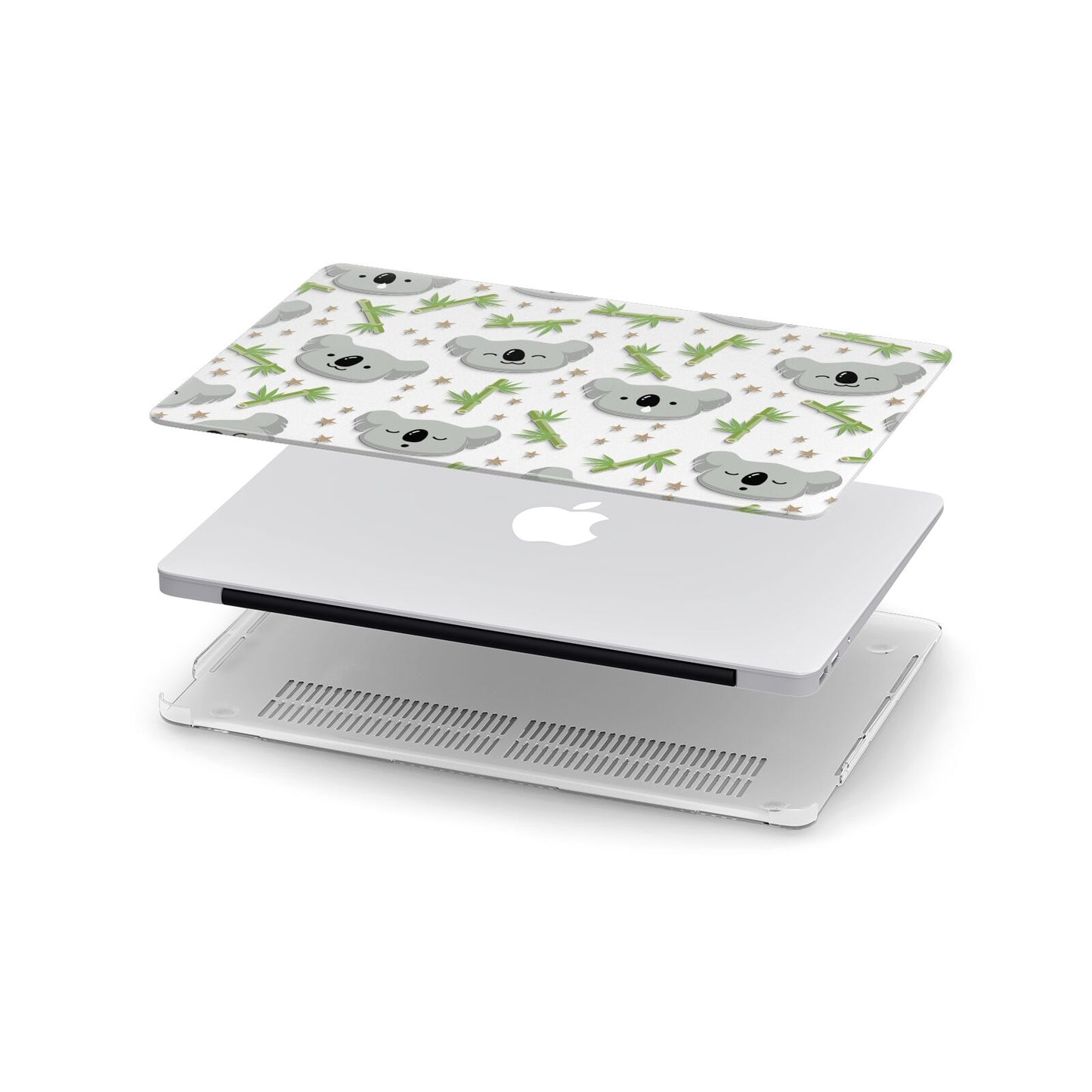 Koala Faces with Transparent Background Apple MacBook Case in Detail