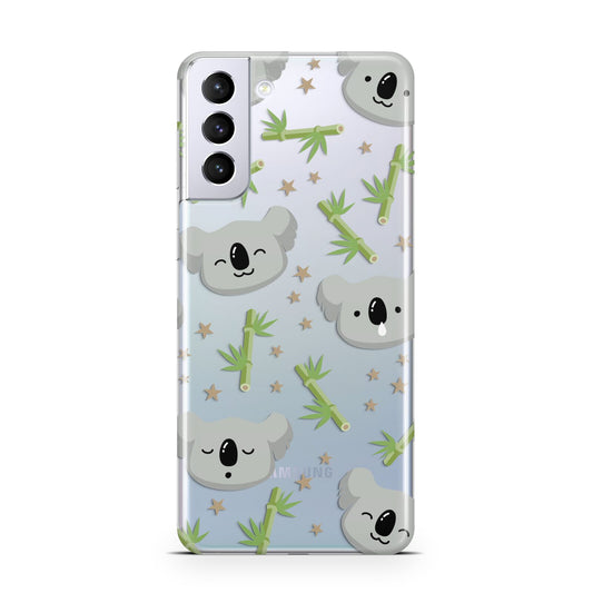 Koala Faces with Transparent Background Samsung S21 Plus Phone Case