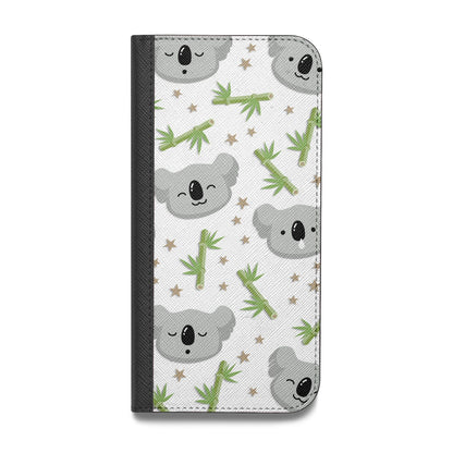 Koala Faces with Transparent Background Vegan Leather Flip iPhone Case