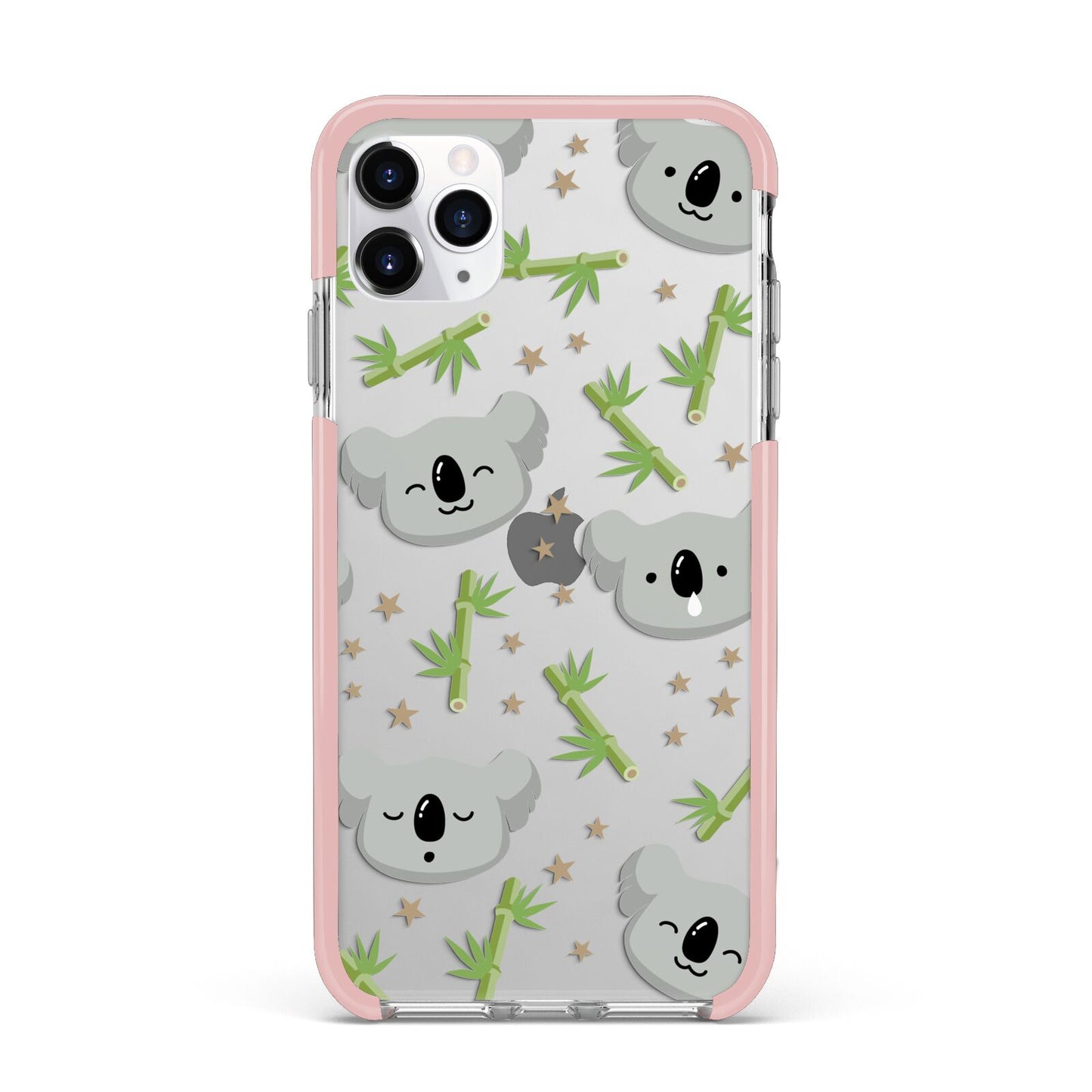 Koala Faces with Transparent Background iPhone 11 Pro Max Impact Pink Edge Case