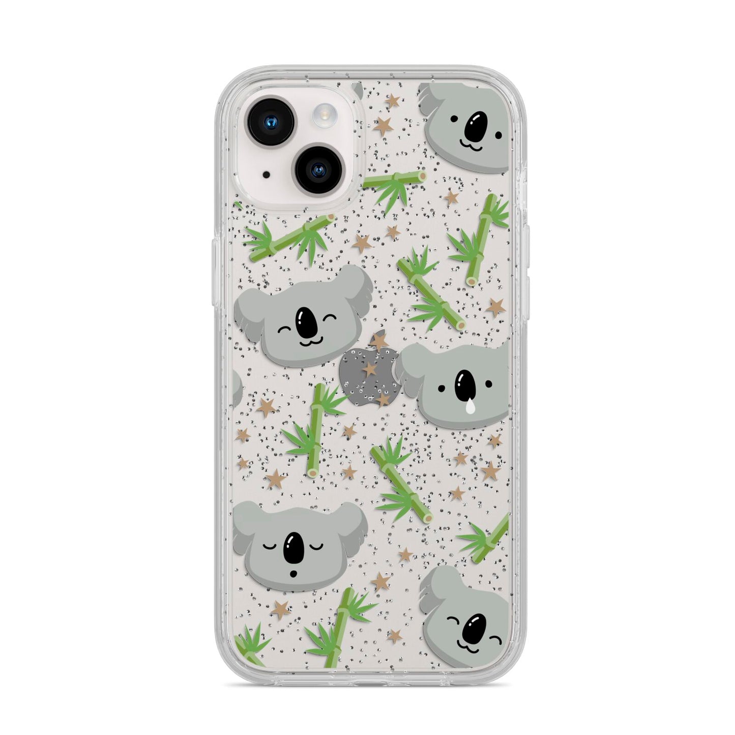 Koala Faces with Transparent Background iPhone 14 Plus Glitter Tough Case Starlight