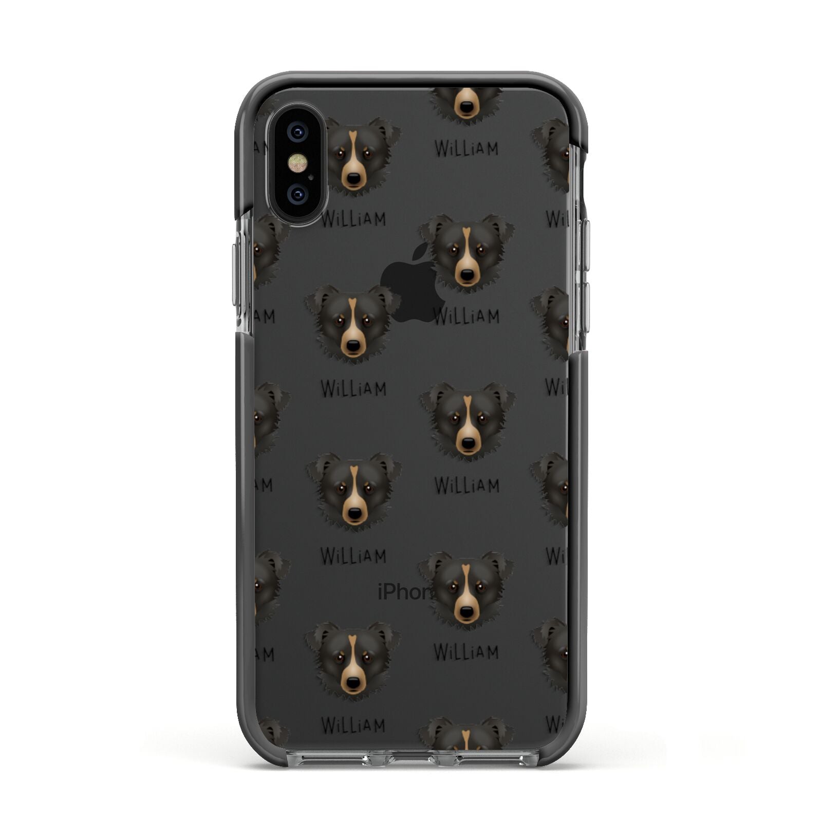 Kokoni Icon with Name Apple iPhone Xs Impact Case Black Edge on Black Phone