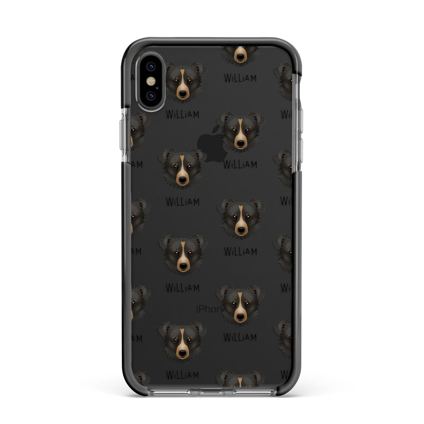 Kokoni Icon with Name Apple iPhone Xs Max Impact Case Black Edge on Black Phone