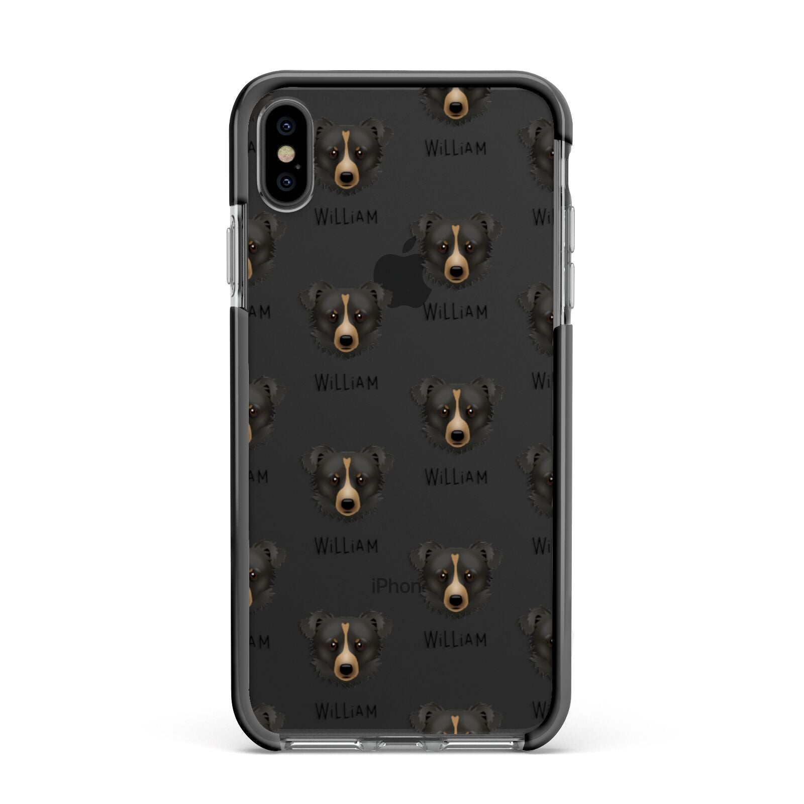 Kokoni Icon with Name Apple iPhone Xs Max Impact Case Black Edge on Black Phone