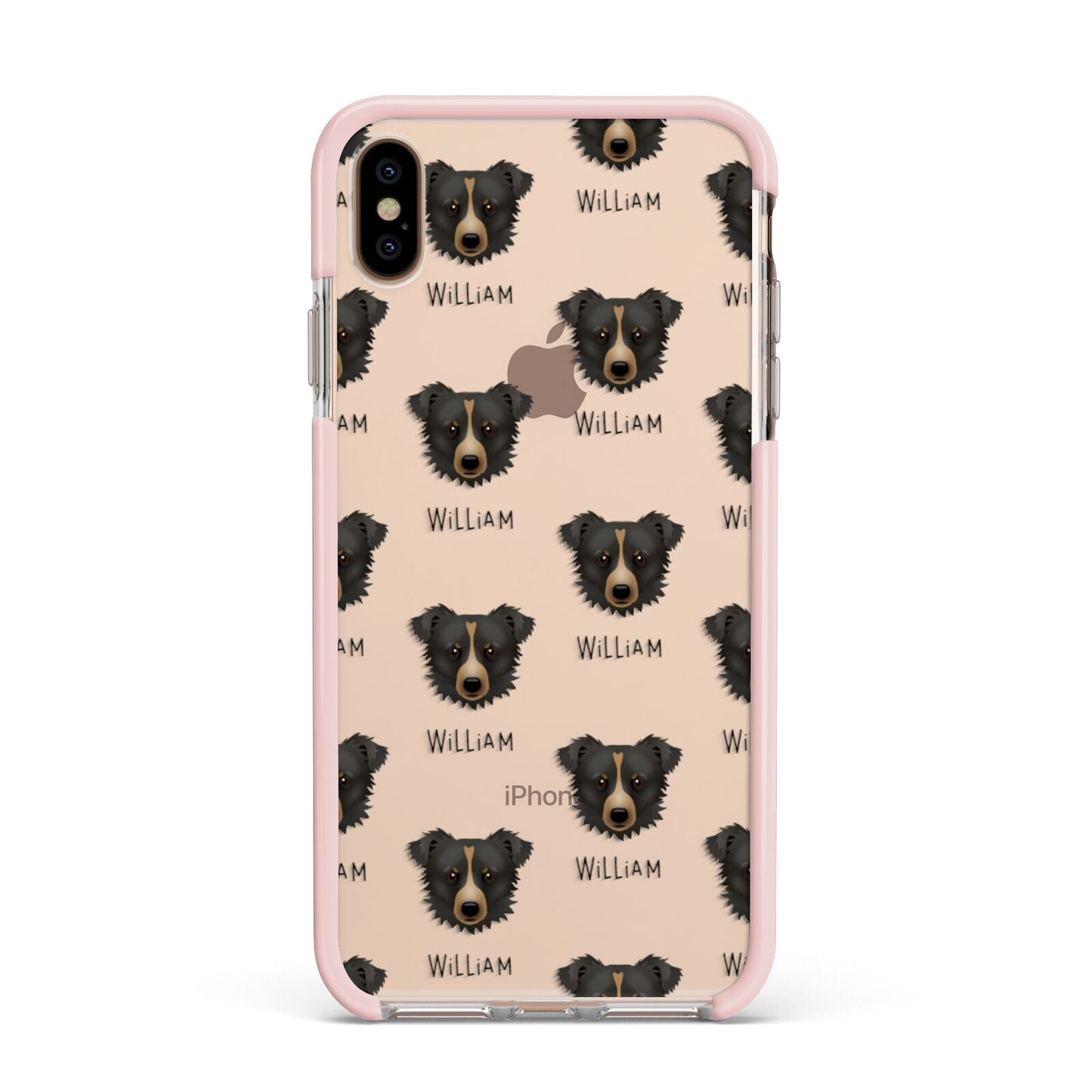 Kokoni Icon with Name Apple iPhone Xs Max Impact Case Pink Edge on Gold Phone