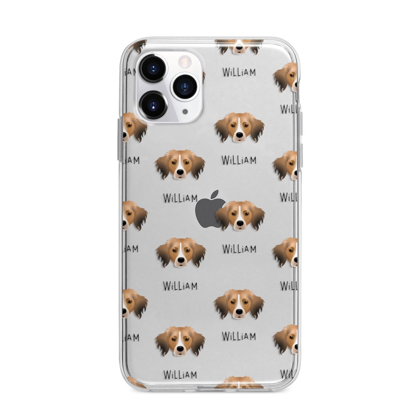 Kooikerhondje Icon with Name Apple iPhone 11 Pro in Silver with Bumper Case