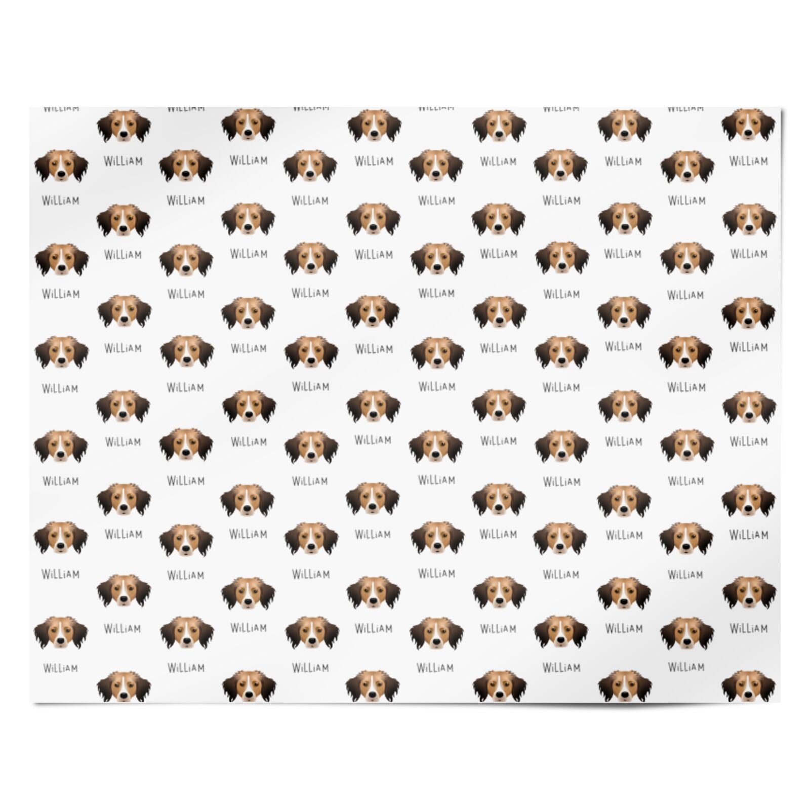 Kooikerhondje Icon with Name Personalised Wrapping Paper Alternative