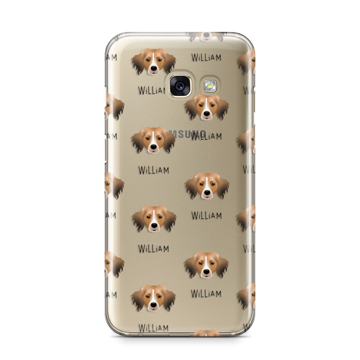 Kooikerhondje Icon with Name Samsung Galaxy A3 2017 Case on gold phone