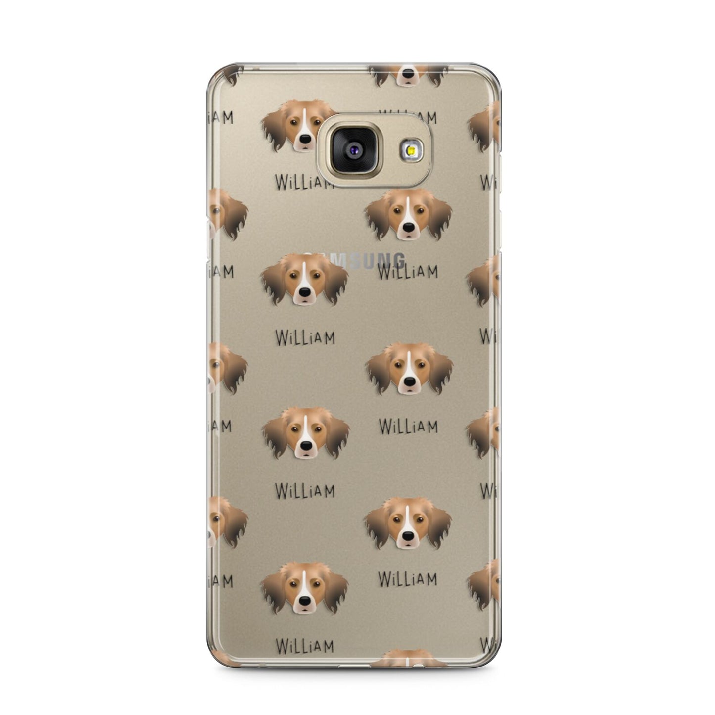Kooikerhondje Icon with Name Samsung Galaxy A5 2016 Case on gold phone