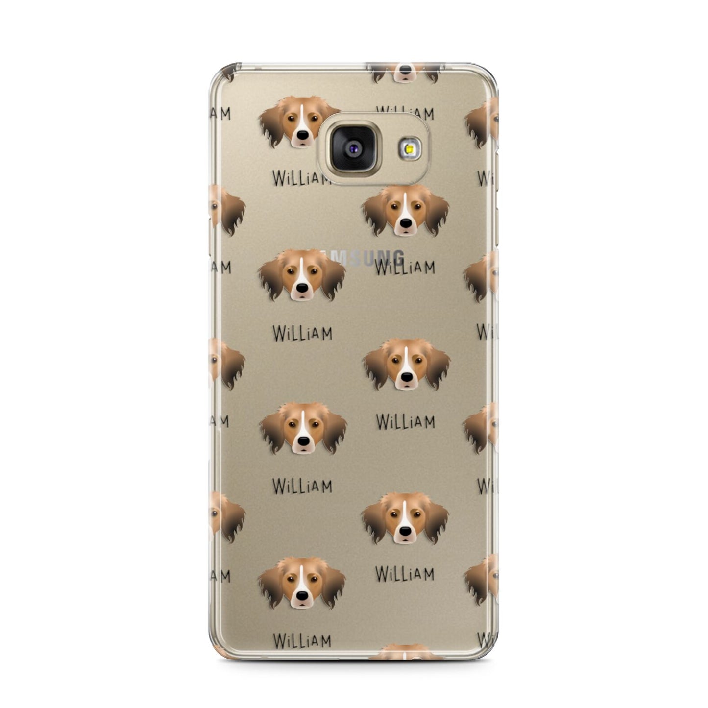 Kooikerhondje Icon with Name Samsung Galaxy A7 2016 Case on gold phone