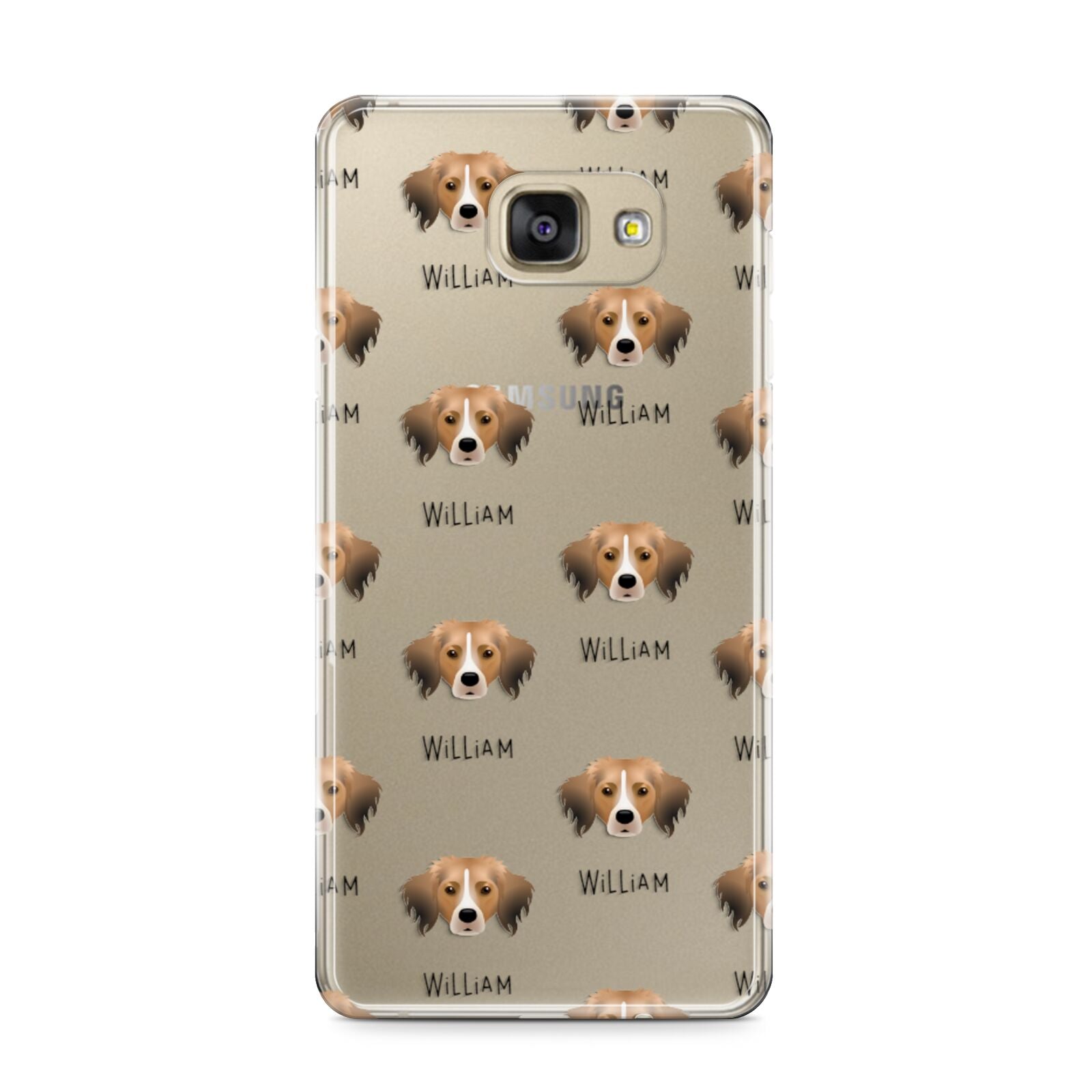 Kooikerhondje Icon with Name Samsung Galaxy A9 2016 Case on gold phone