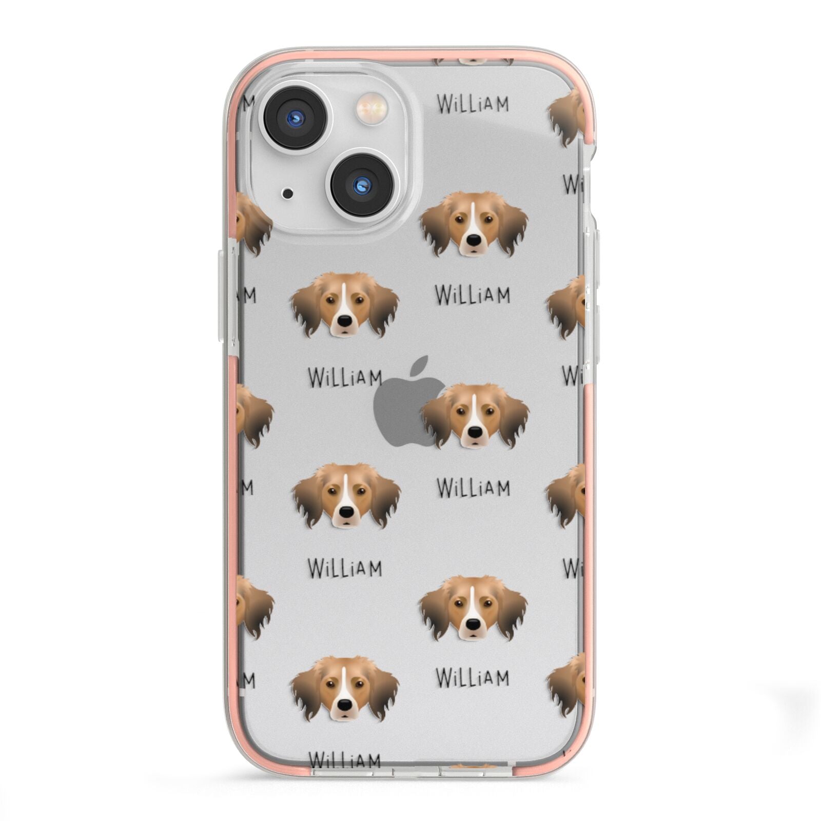 Kooikerhondje Icon with Name iPhone 13 Mini TPU Impact Case with Pink Edges