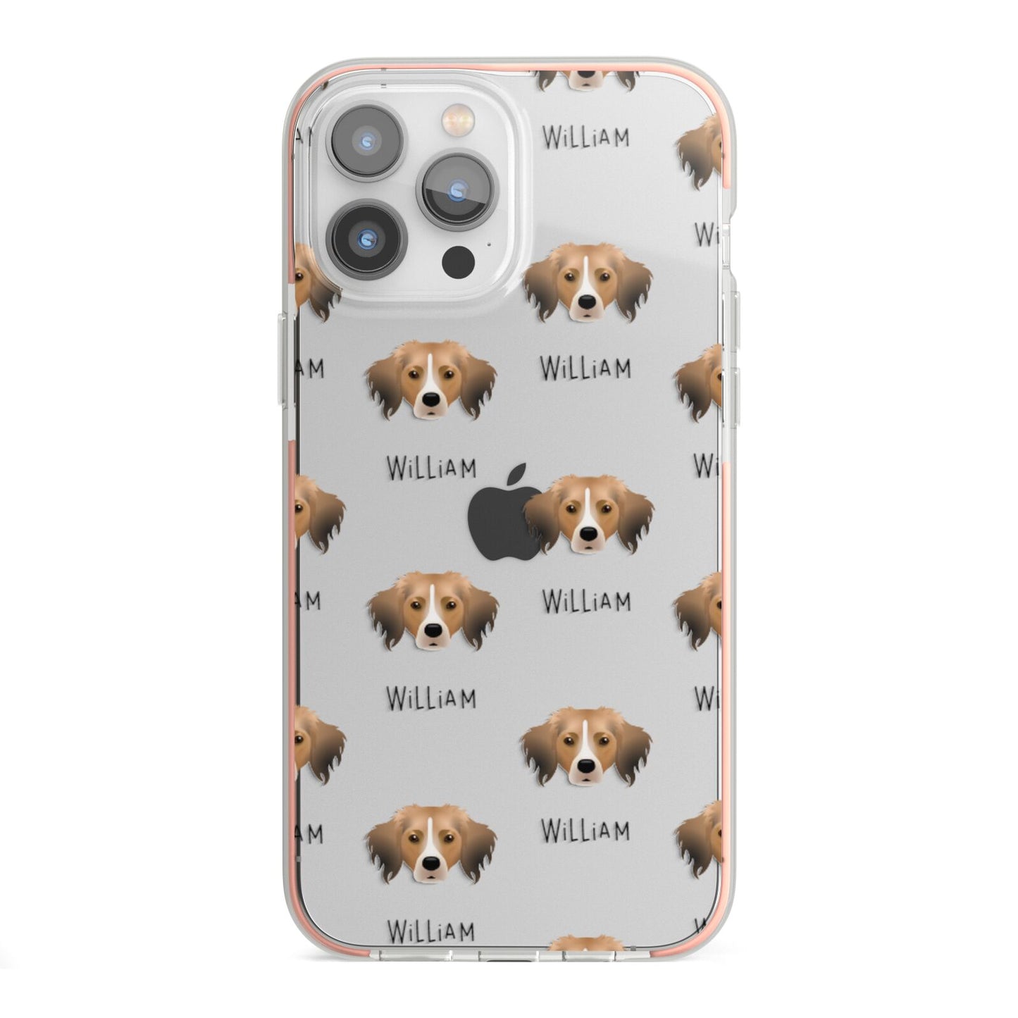 Kooikerhondje Icon with Name iPhone 13 Pro Max TPU Impact Case with Pink Edges