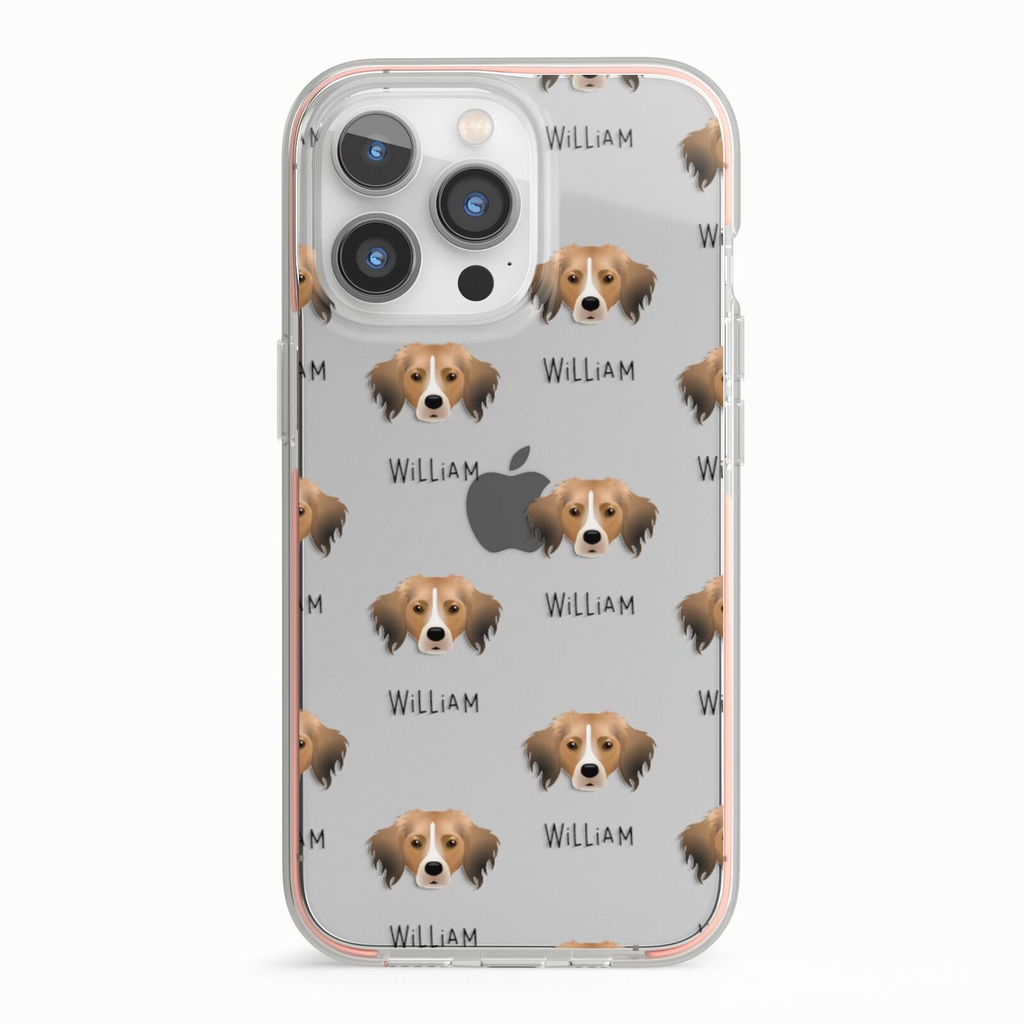 Kooikerhondje Icon with Name iPhone 13 Pro TPU Impact Case with Pink Edges