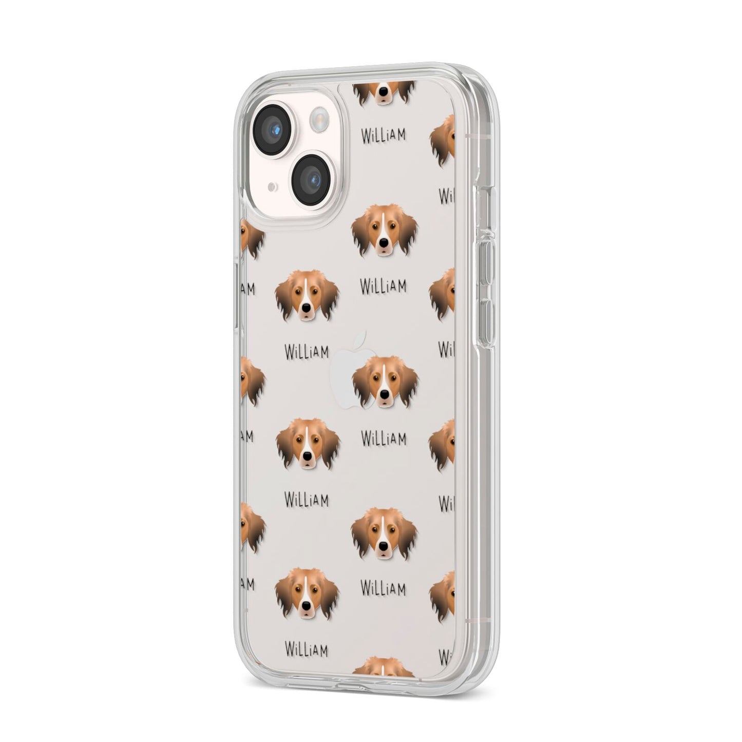 Kooikerhondje Icon with Name iPhone 14 Clear Tough Case Starlight Angled Image