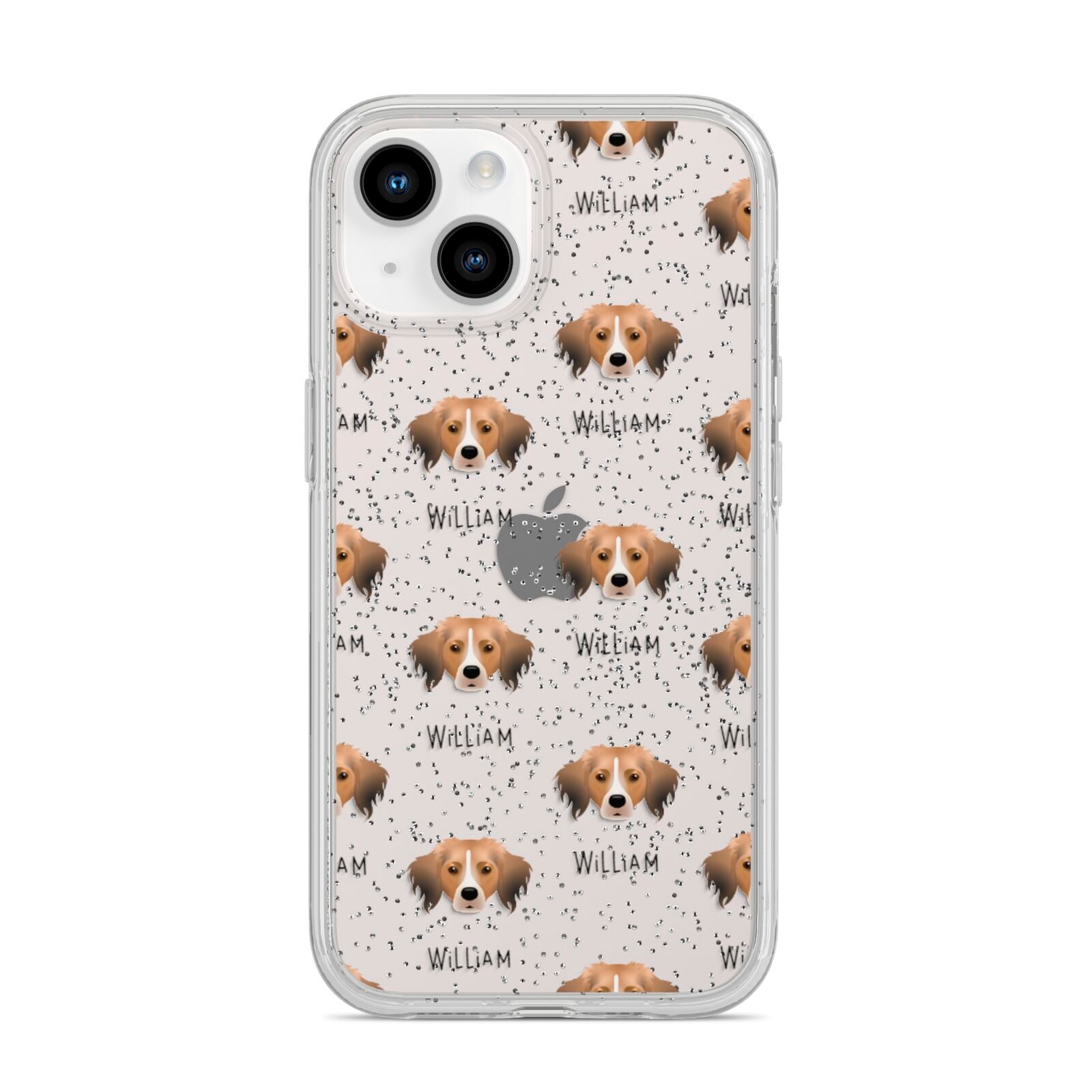 Kooikerhondje Icon with Name iPhone 14 Glitter Tough Case Starlight