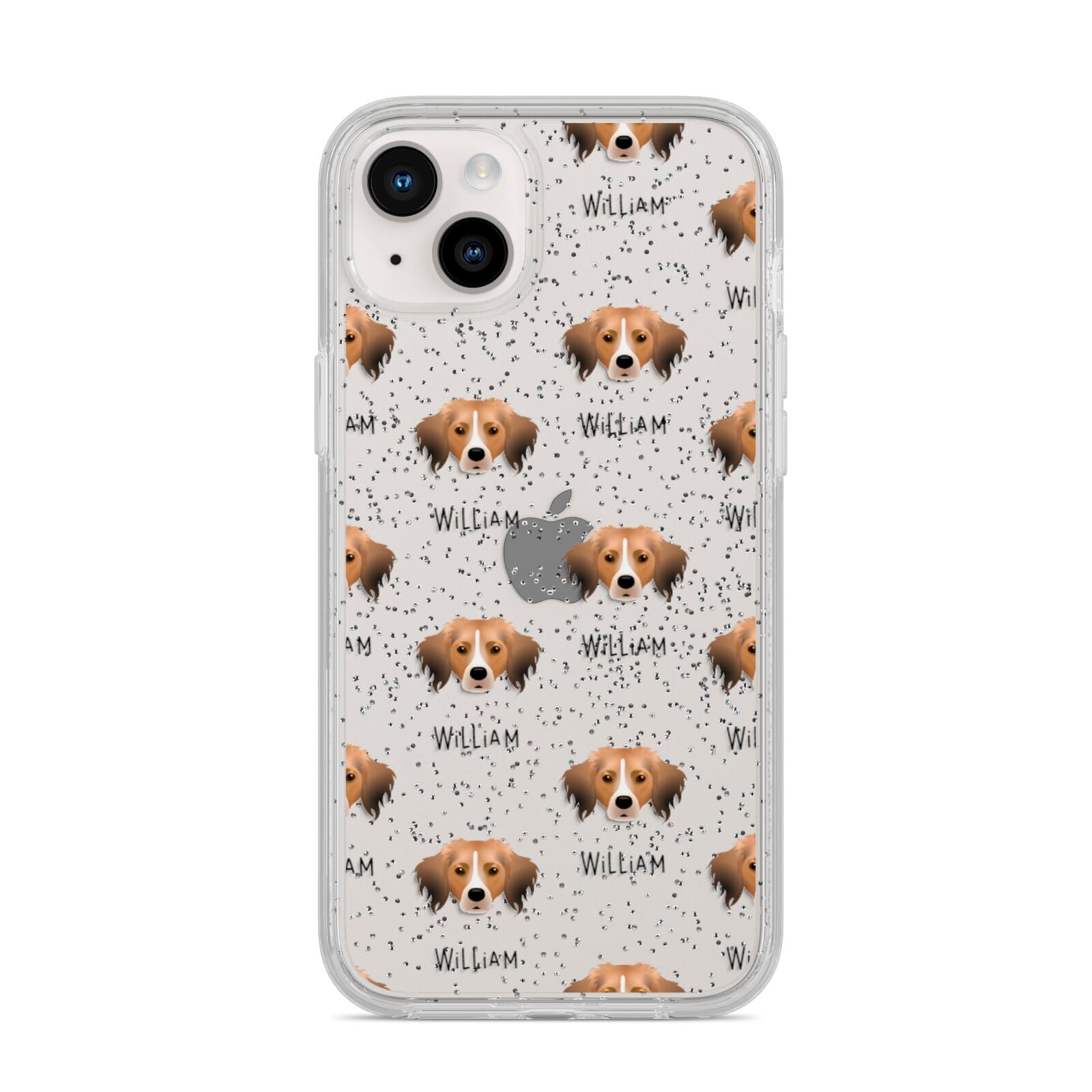 Kooikerhondje Icon with Name iPhone 14 Plus Glitter Tough Case Starlight