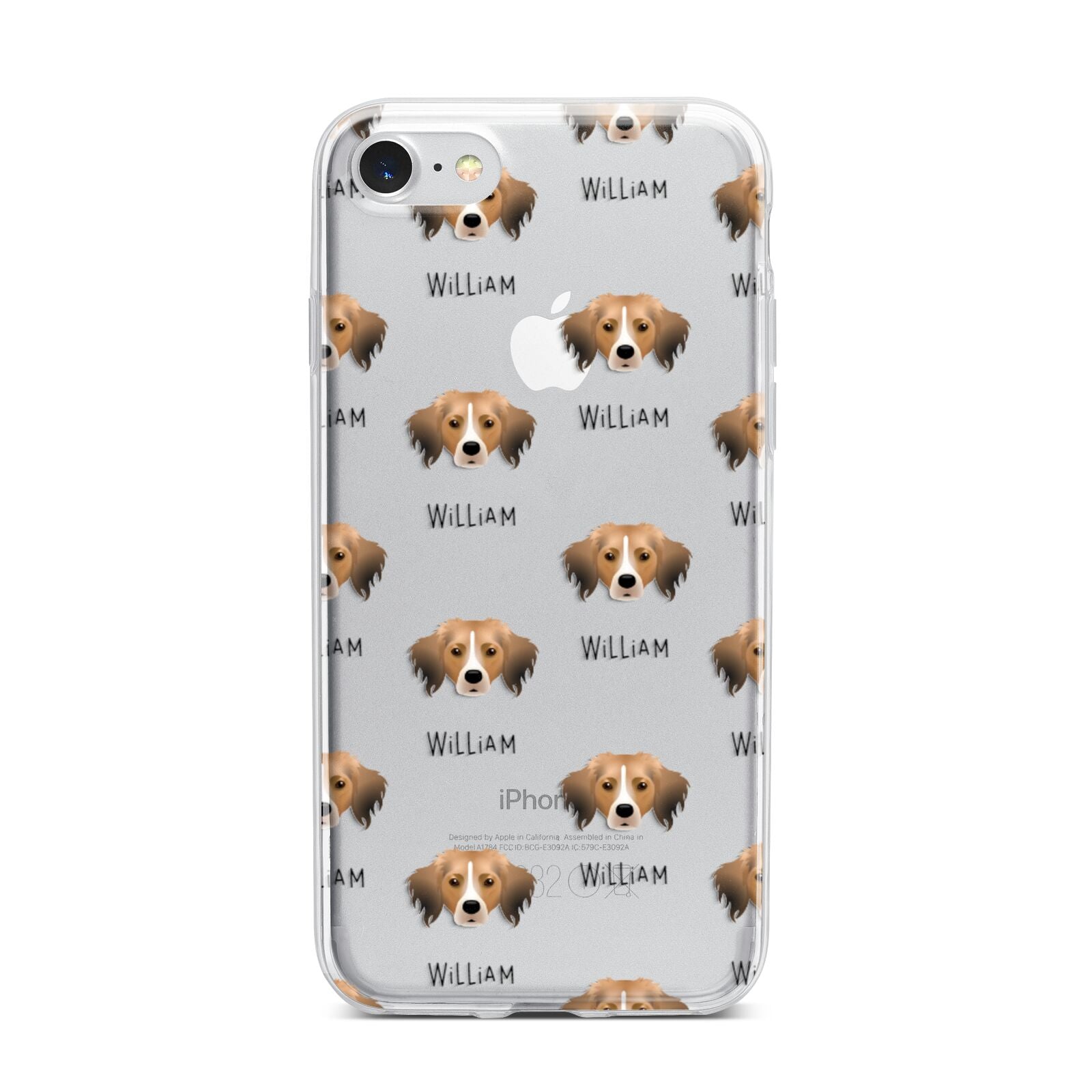 Kooikerhondje Icon with Name iPhone 7 Bumper Case on Silver iPhone