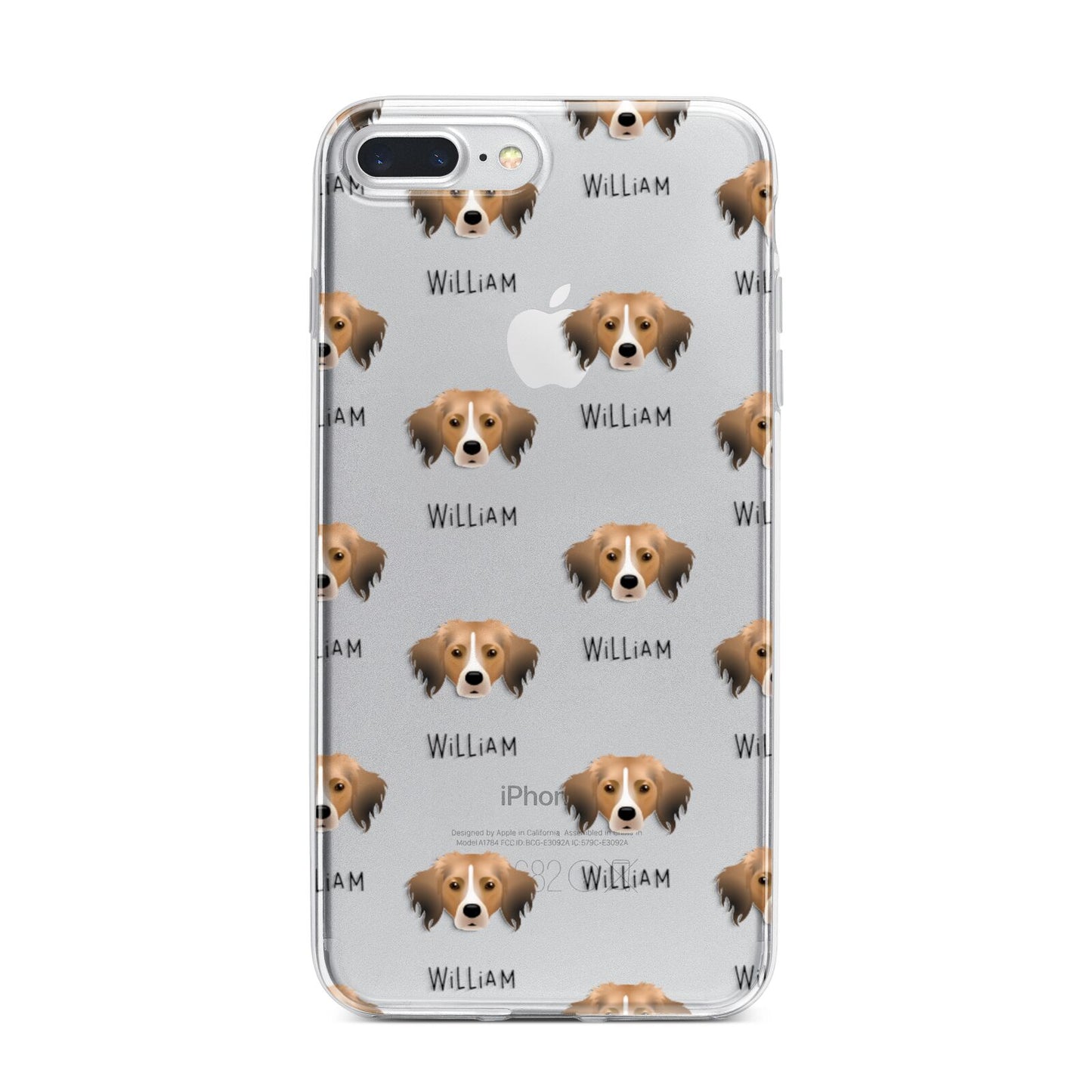 Kooikerhondje Icon with Name iPhone 7 Plus Bumper Case on Silver iPhone