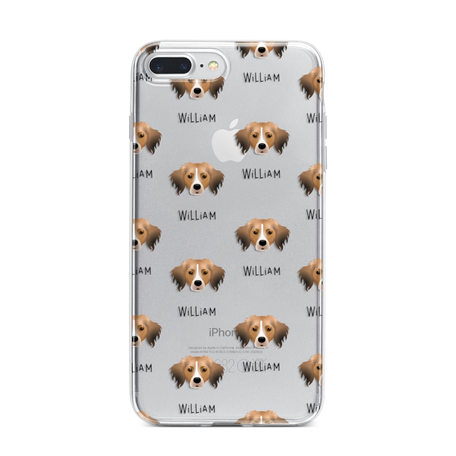 Kooikerhondje Icon with Name iPhone 7 Plus Bumper Case on Silver iPhone