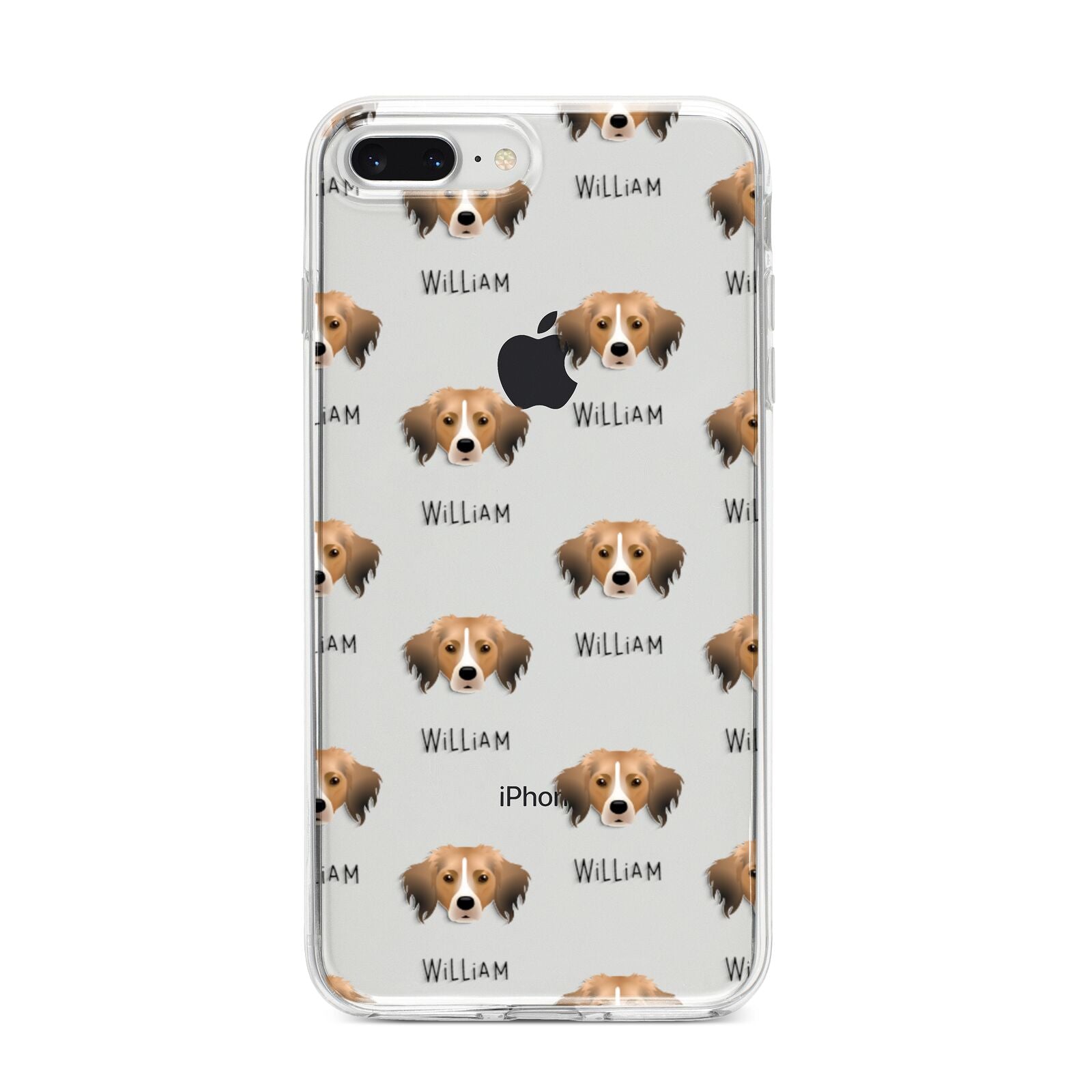 Kooikerhondje Icon with Name iPhone 8 Plus Bumper Case on Silver iPhone