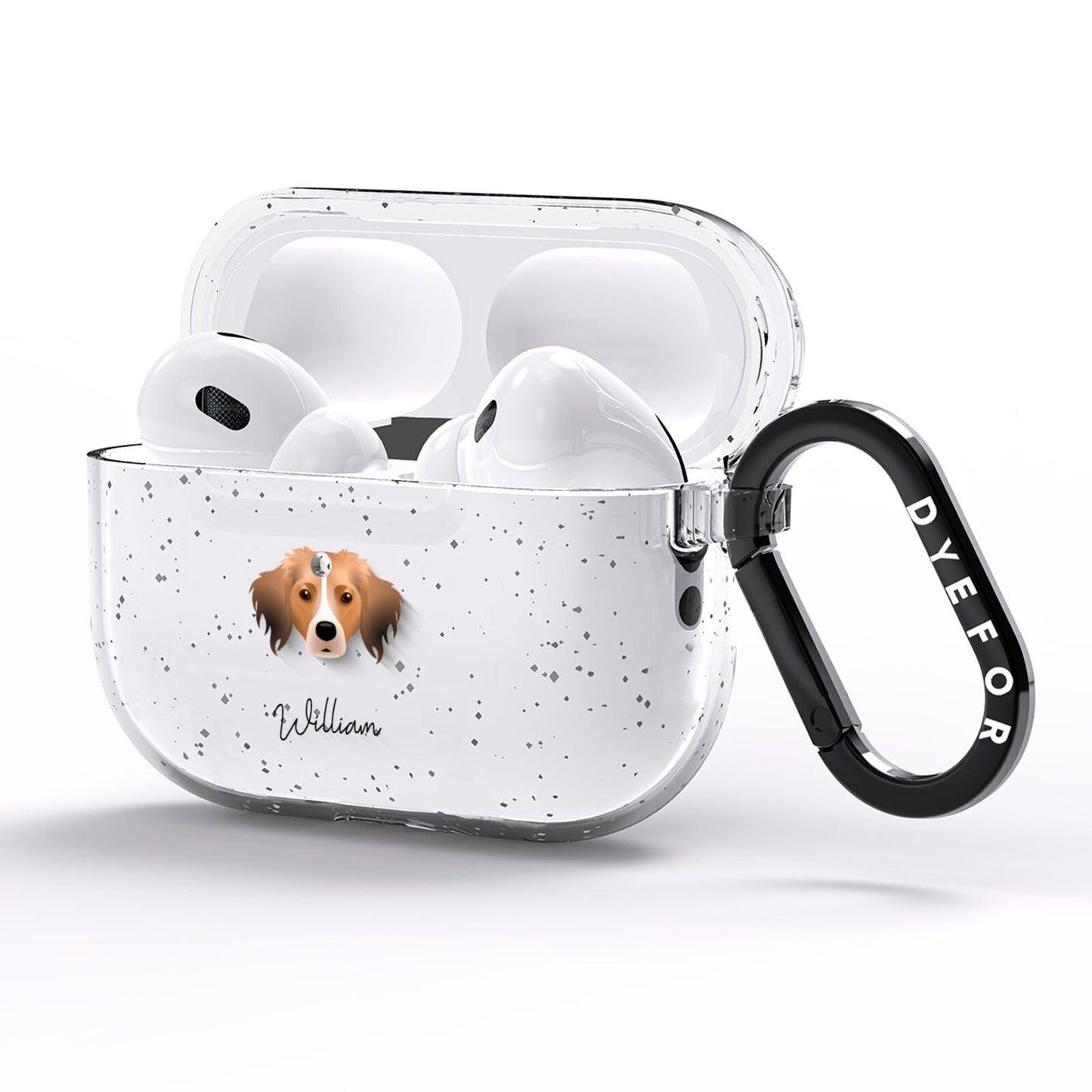 Kooikerhondje Personalised AirPods Pro Glitter Case Side Image