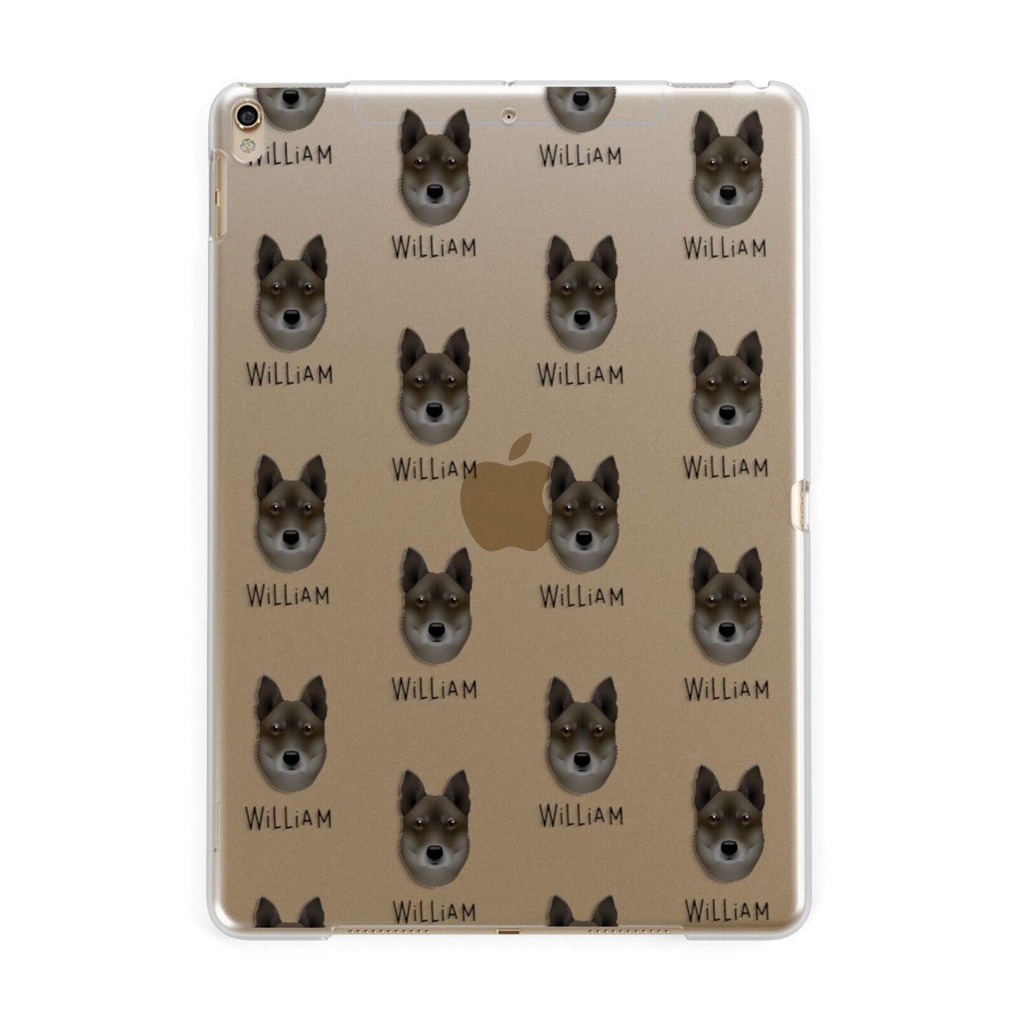 Korean Jindo Icon with Name Apple iPad Gold Case