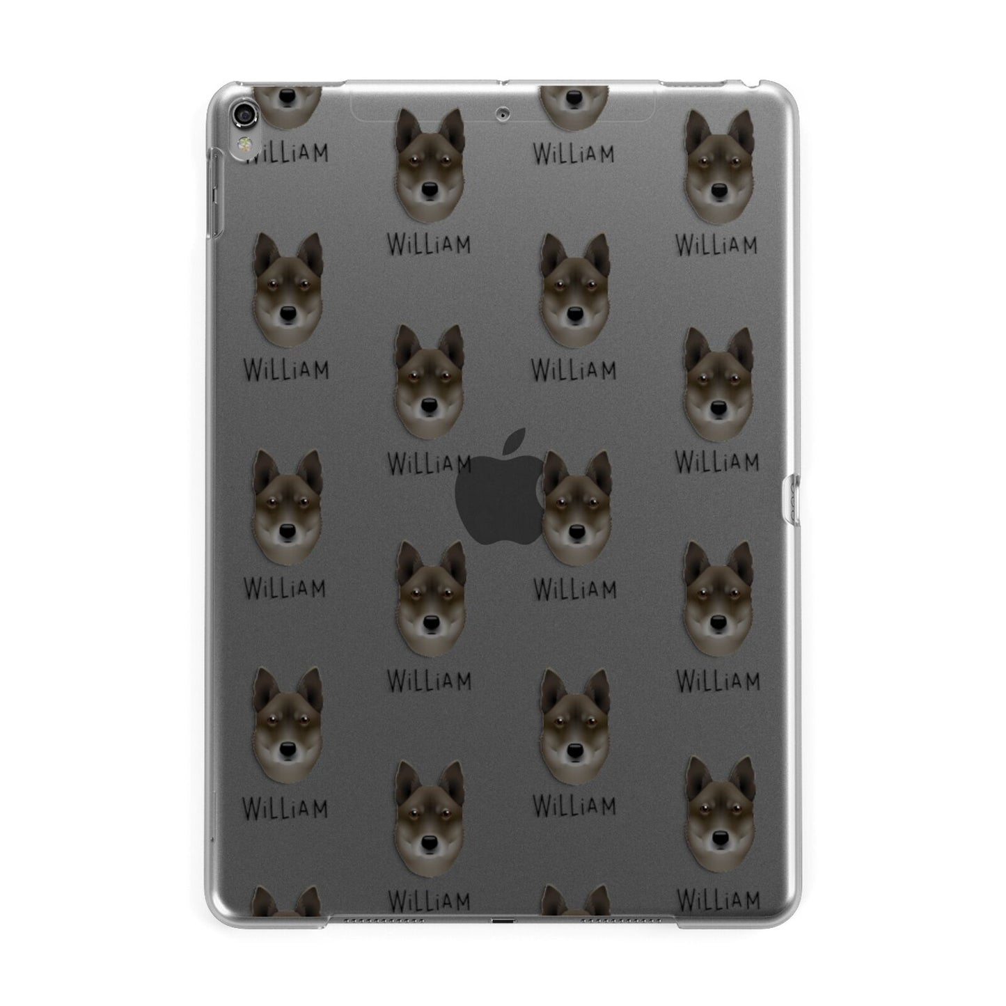 Korean Jindo Icon with Name Apple iPad Grey Case