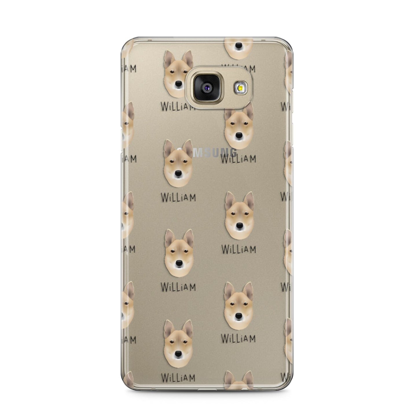 Korean Jindo Icon with Name Samsung Galaxy A5 2016 Case on gold phone