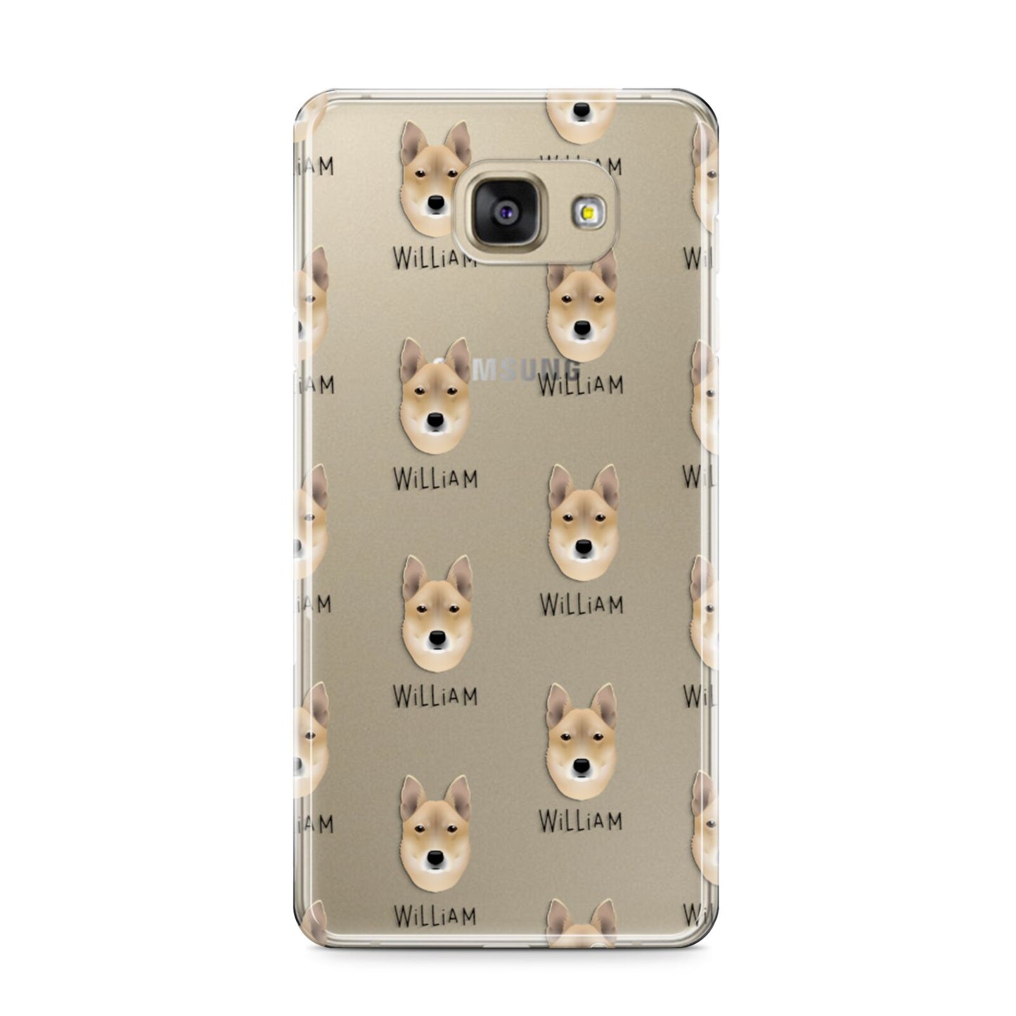 Korean Jindo Icon with Name Samsung Galaxy A9 2016 Case on gold phone