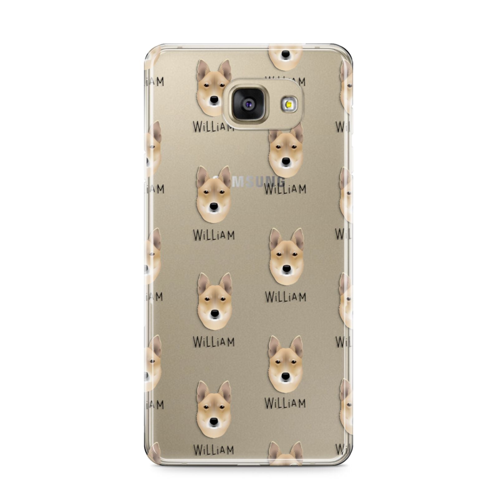 Korean Jindo Icon with Name Samsung Galaxy A9 2016 Case on gold phone