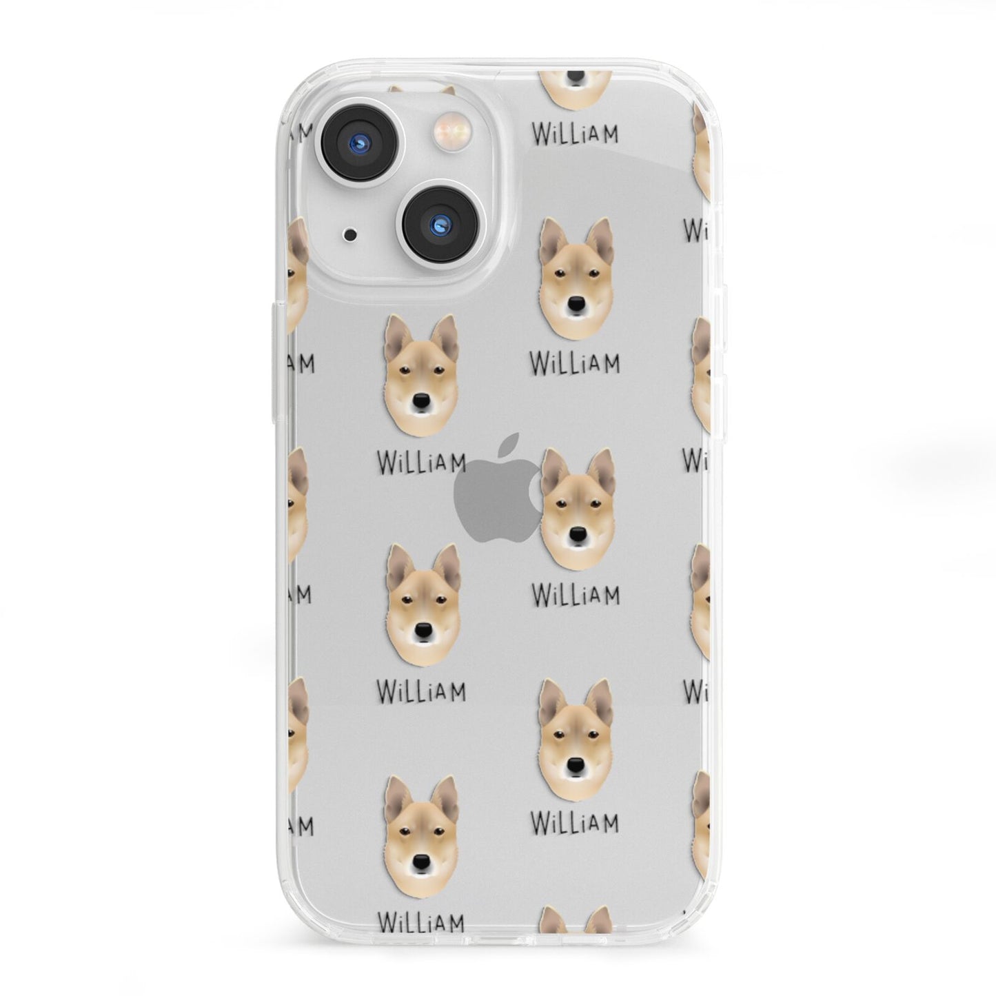 Korean Jindo Icon with Name iPhone 13 Mini Clear Bumper Case