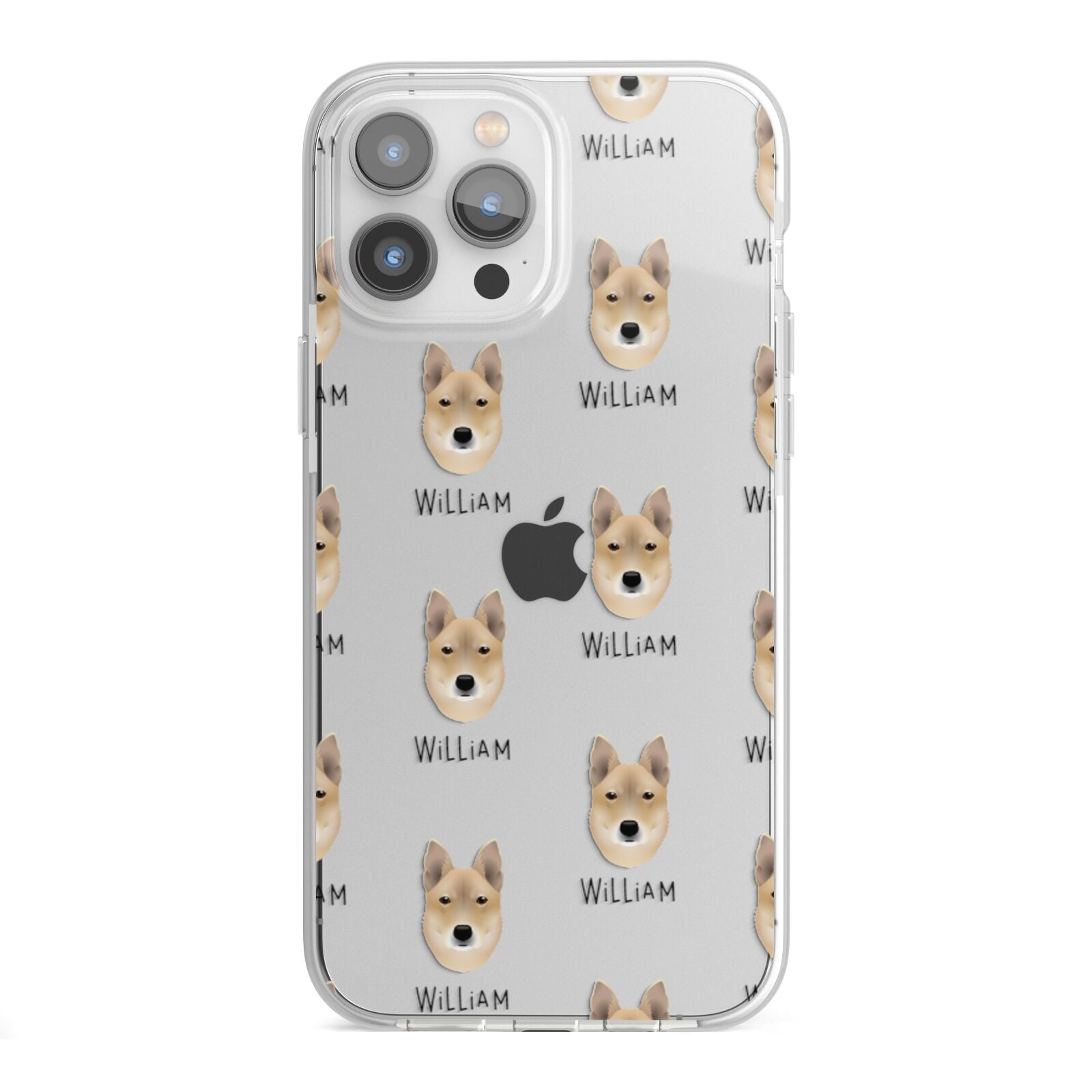 Korean Jindo Icon with Name iPhone 13 Pro Max TPU Impact Case with White Edges