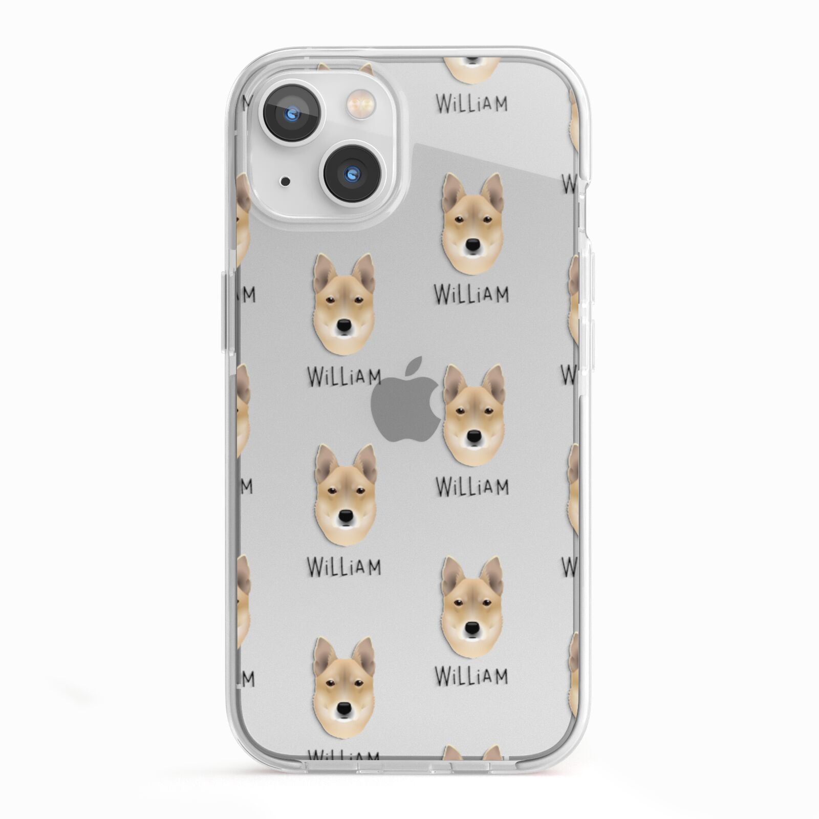 Korean Jindo Icon with Name iPhone 13 TPU Impact Case with White Edges