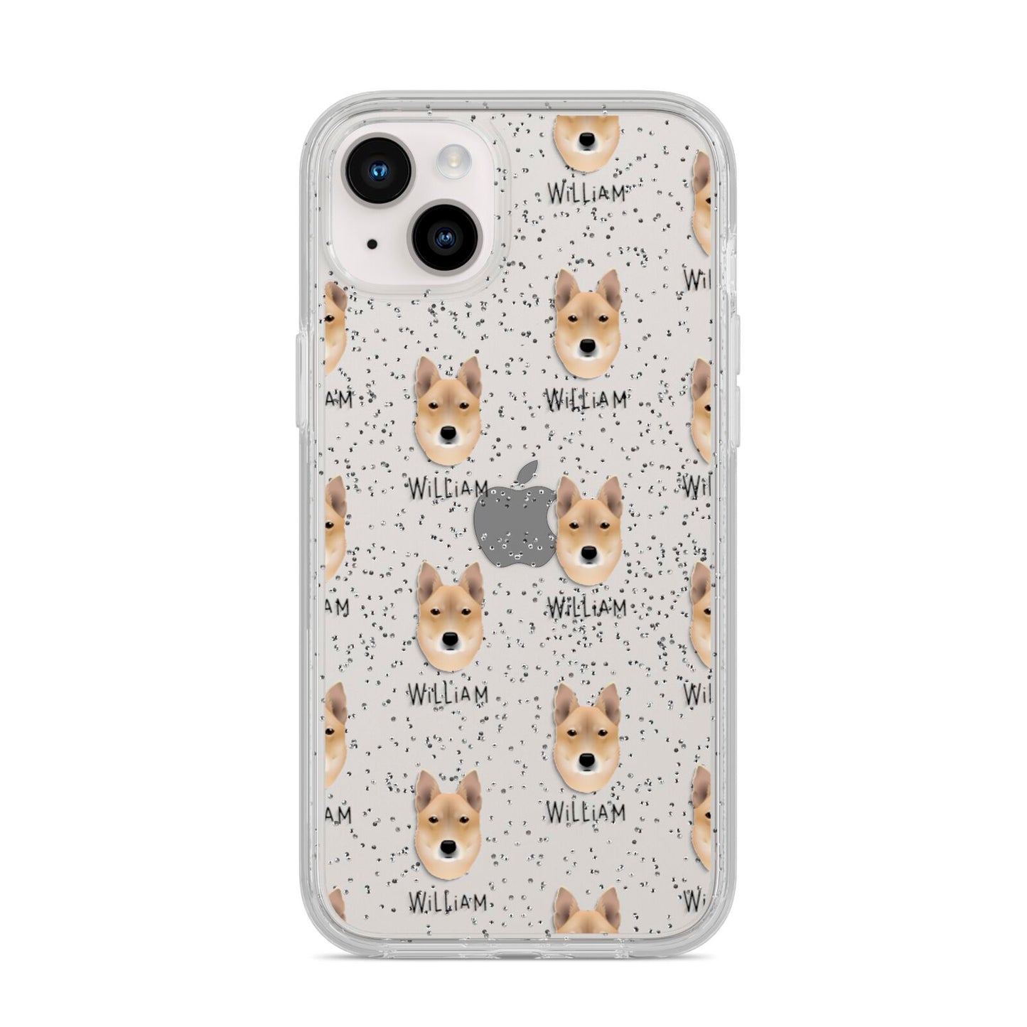 Korean Jindo Icon with Name iPhone 14 Plus Glitter Tough Case Starlight