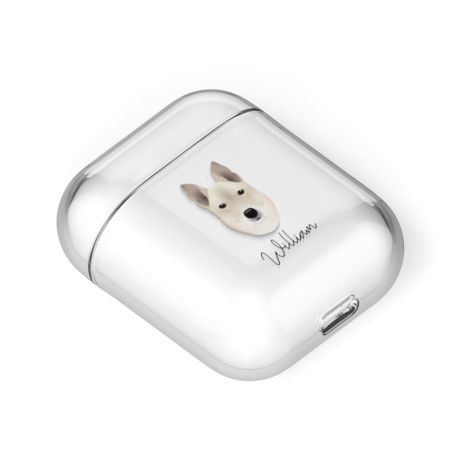 Korean Jindo Personalised AirPods Case Laid Flat