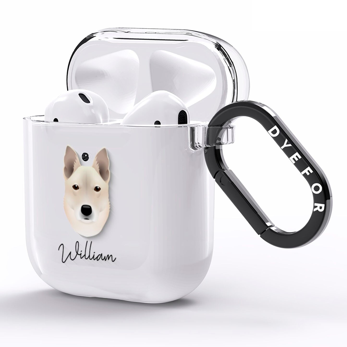 Korean Jindo Personalised AirPods Clear Case Side Image